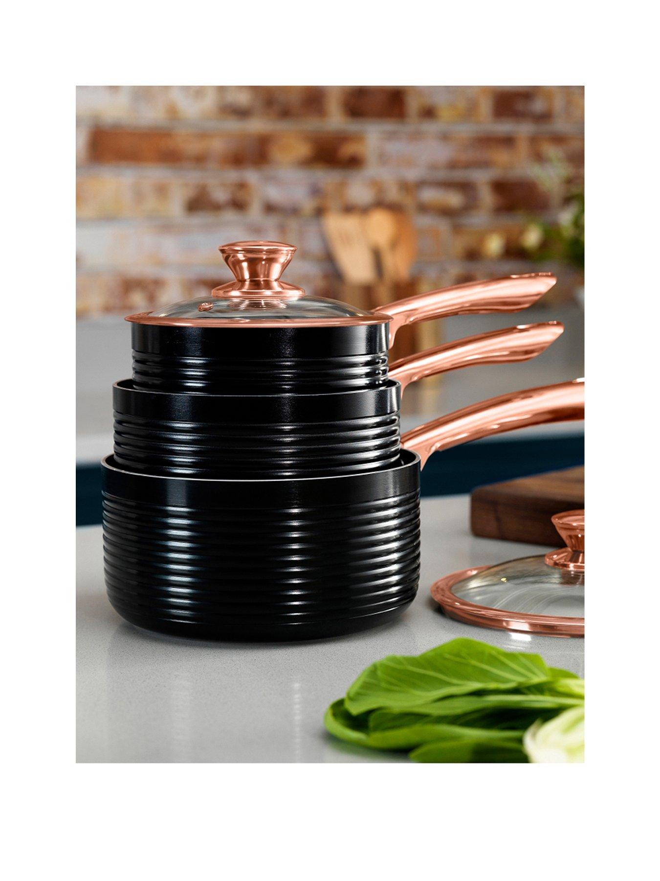 tower-linear-rose-gold-3-piece-saucepan-set-in-black