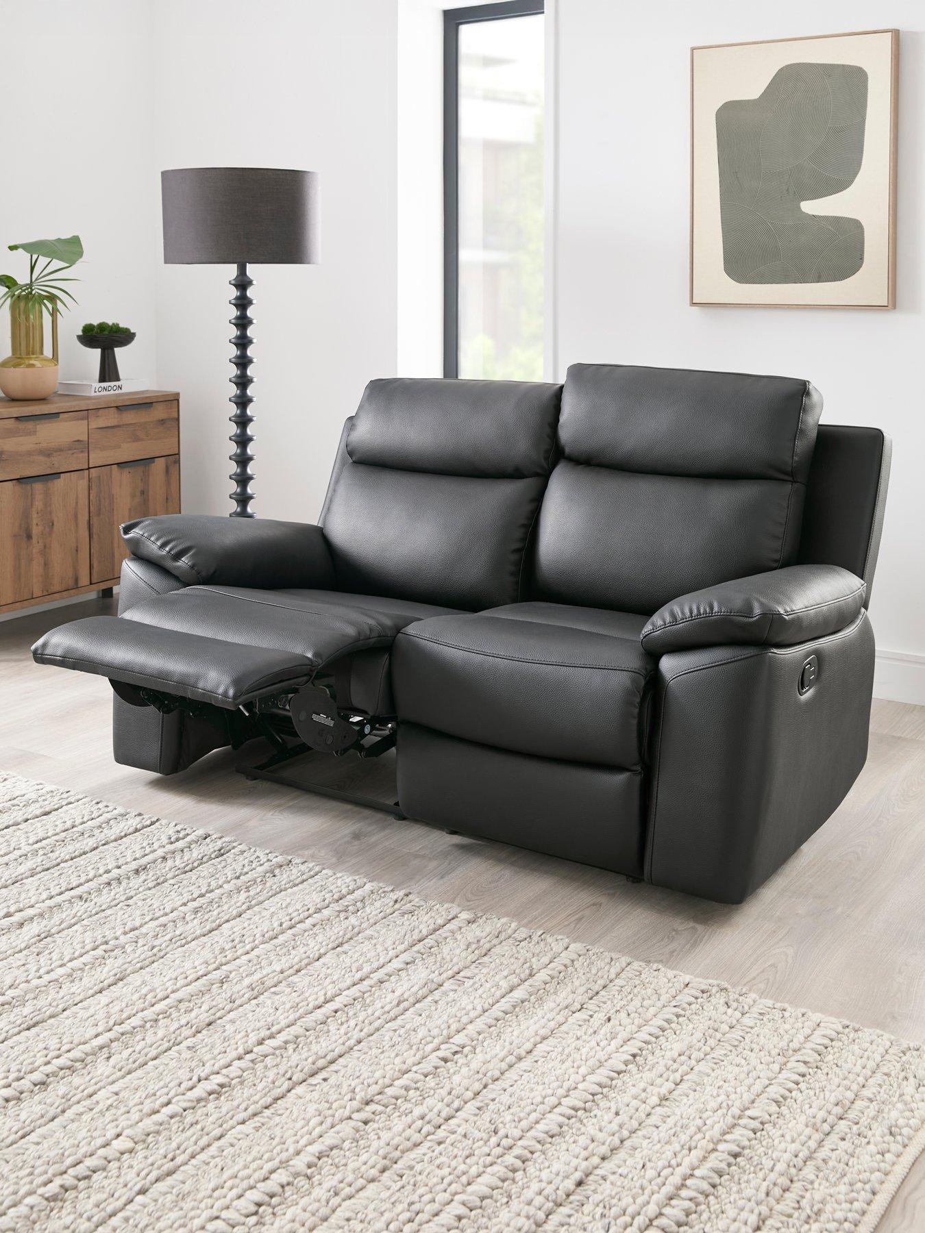 Image 1 of 6 of The Very Collection Edison 2&nbsp;Seater Luxury Faux Leather Manual Recliner Sofa