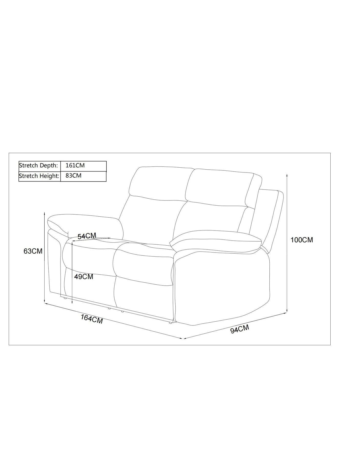Image 6 of 6 of The Very Collection Edison 2&nbsp;Seater Luxury Faux Leather Manual Recliner Sofa