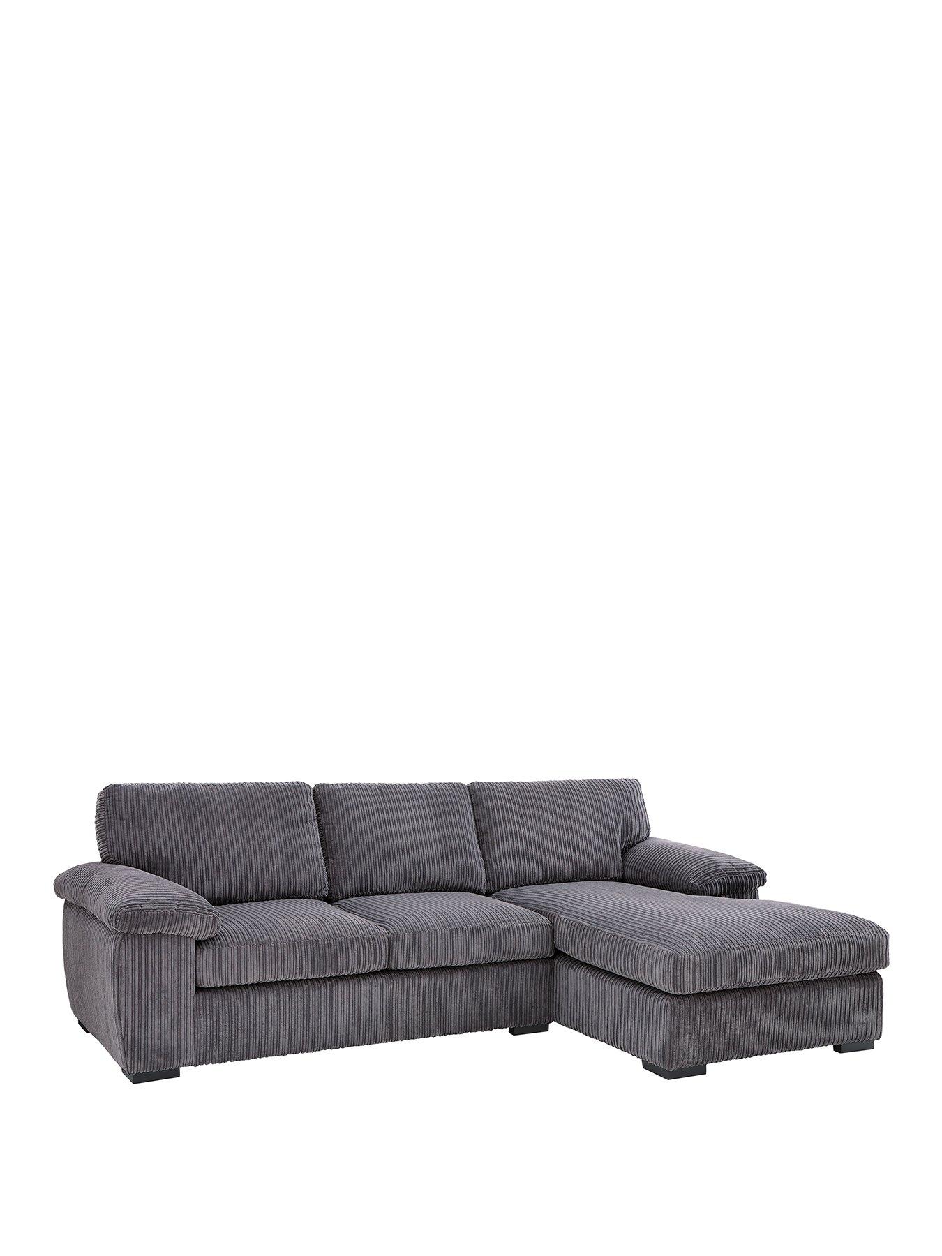 Image 2 of 7 of Very Home Amalfi Standard Back Fabric Right Hand 3 Seater Chaise Sofa - Charcoal - FSC&reg; Certified