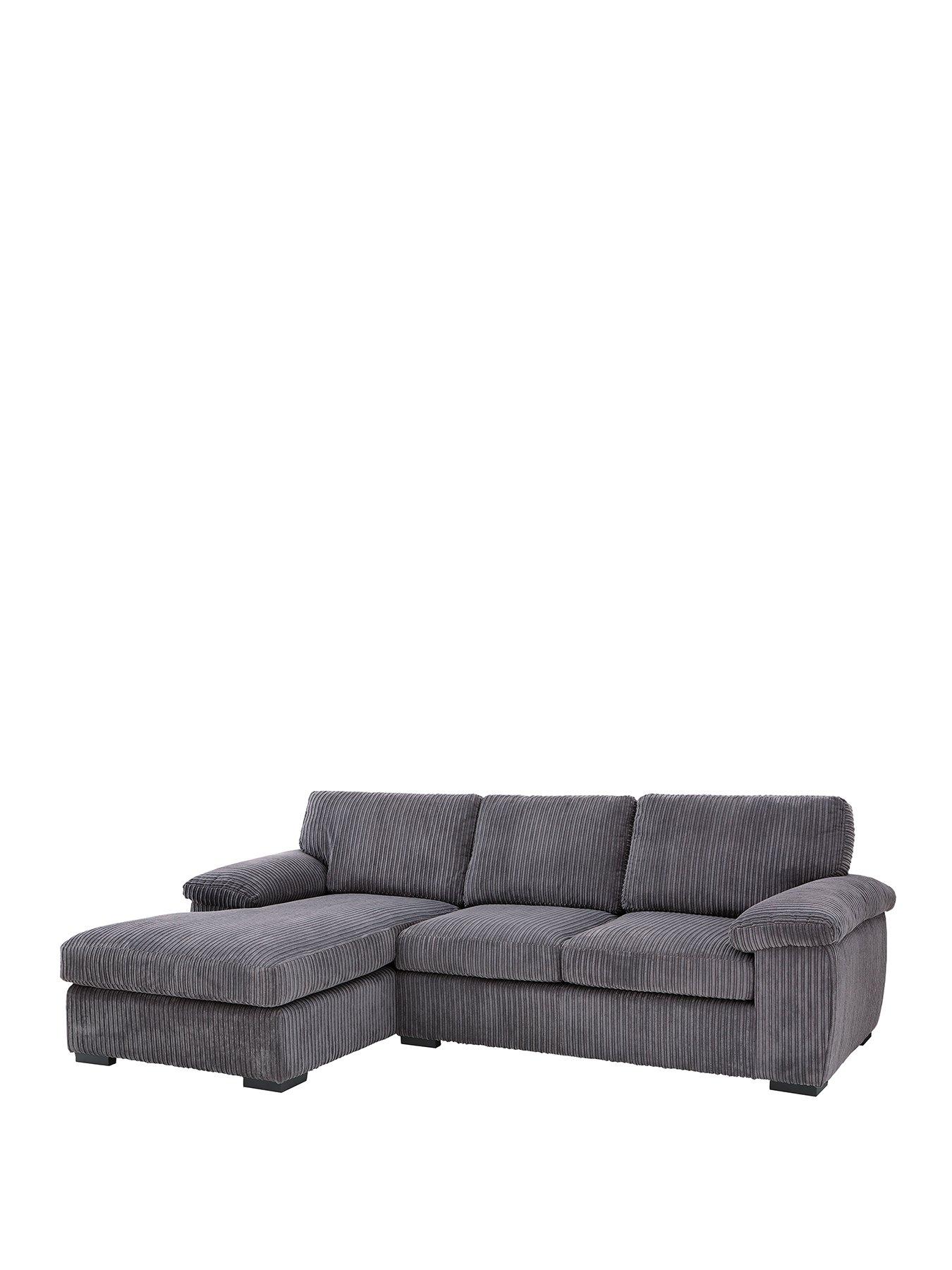 Image 2 of 7 of The Very Collection Amalfi Standard Back Fabric Left Hand 3 Seater Chaise Sofa - Charcoal - FSC&reg; Certified