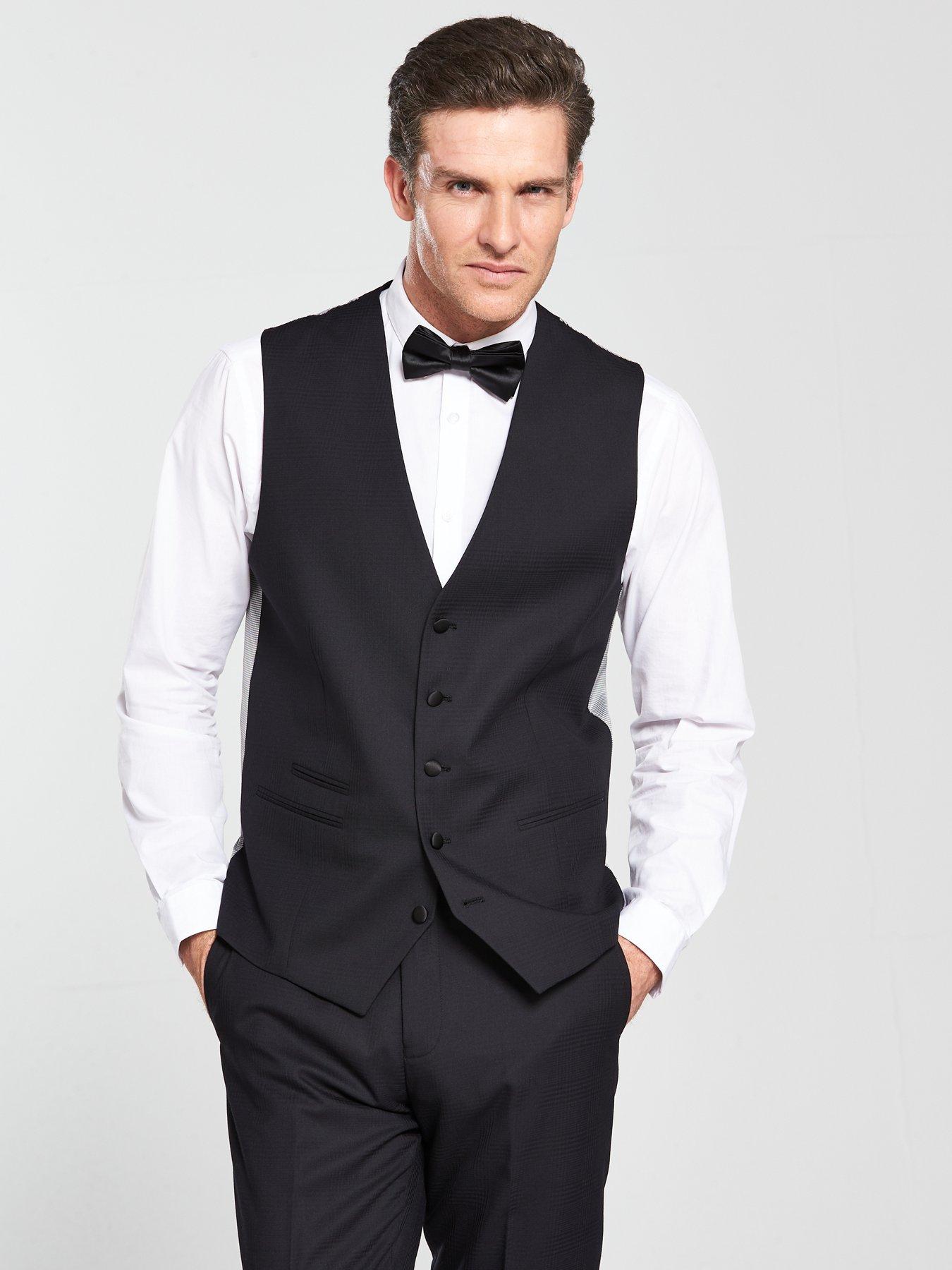 Grey waistcoat black on sale pants