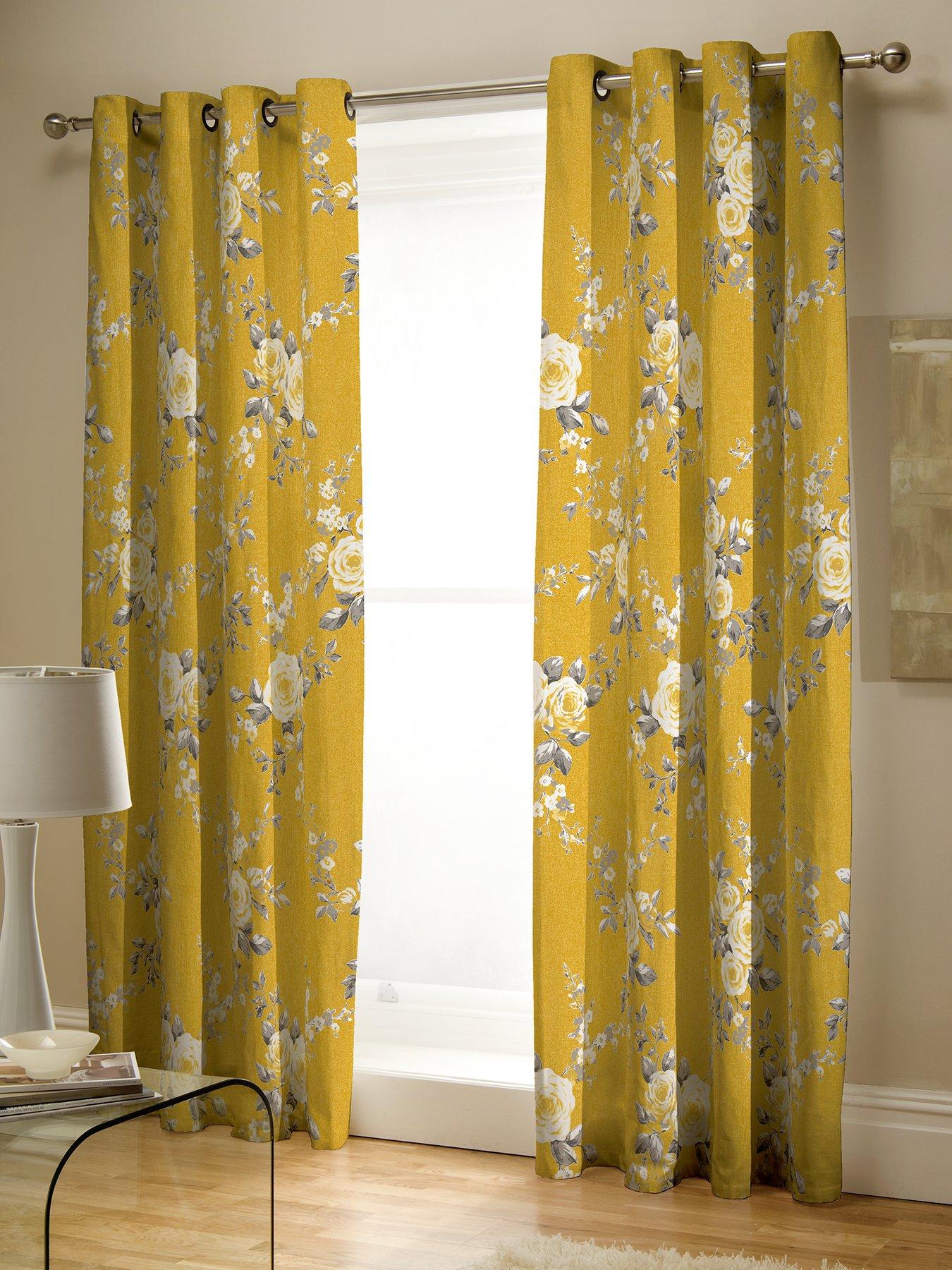Catherine Lansfield Canterbury Lined Eyelet Curtains