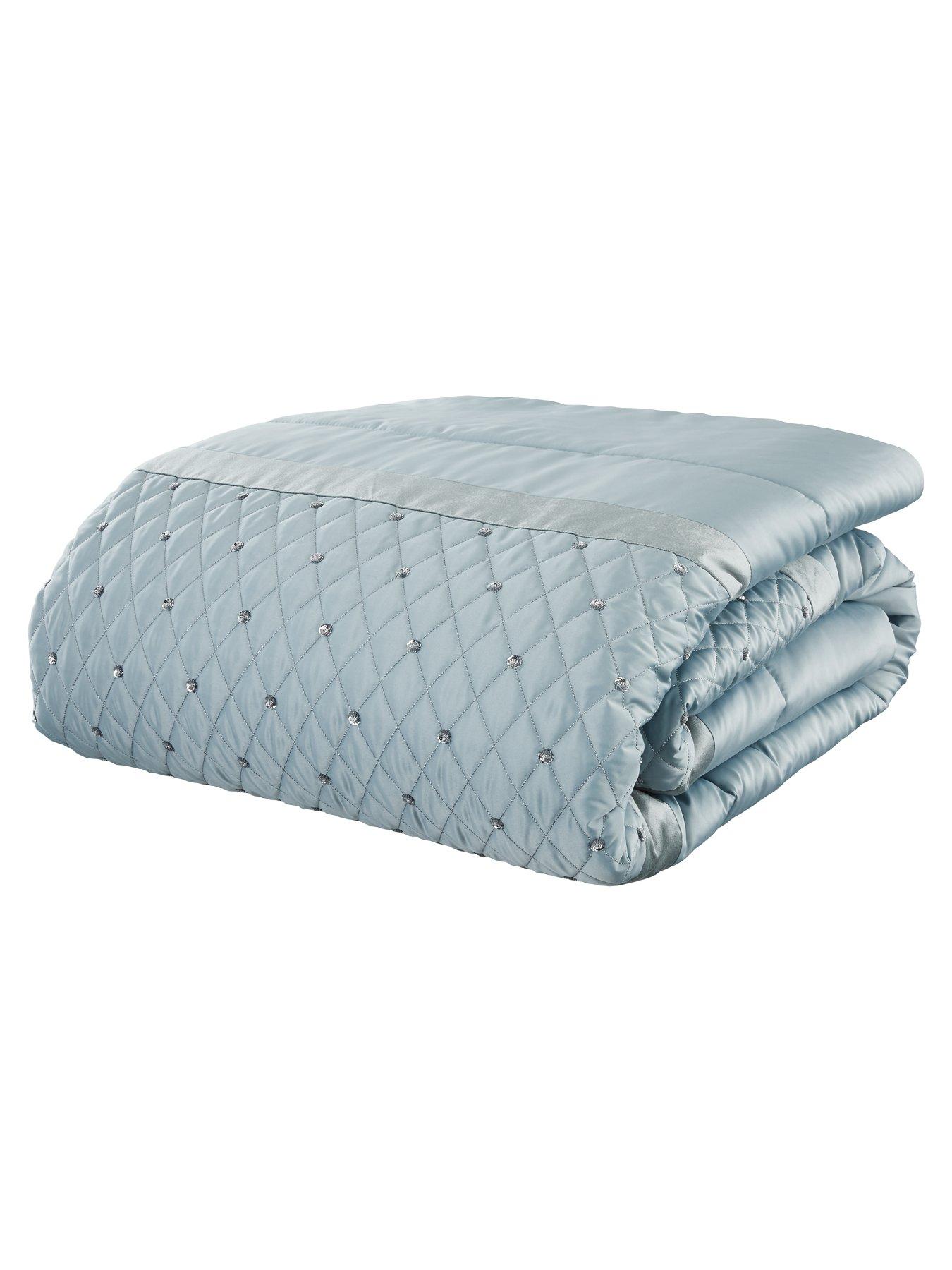 Image 3 of 3 of Catherine Lansfield Sequin Cluster Bedspread Throw - Duck Egg