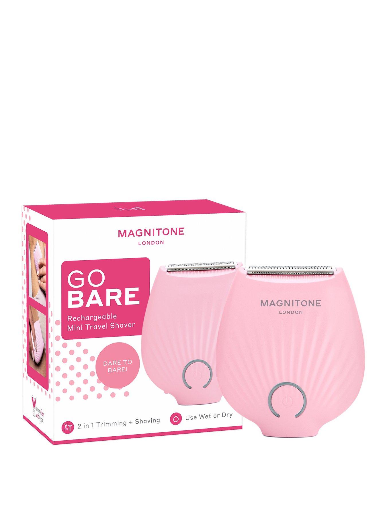 magnitone-go-bare-rechargeable-showerproof-mini-lady-shaver-with-travel-pouch-micro-usb-charge-cable-and-cleaning-brush