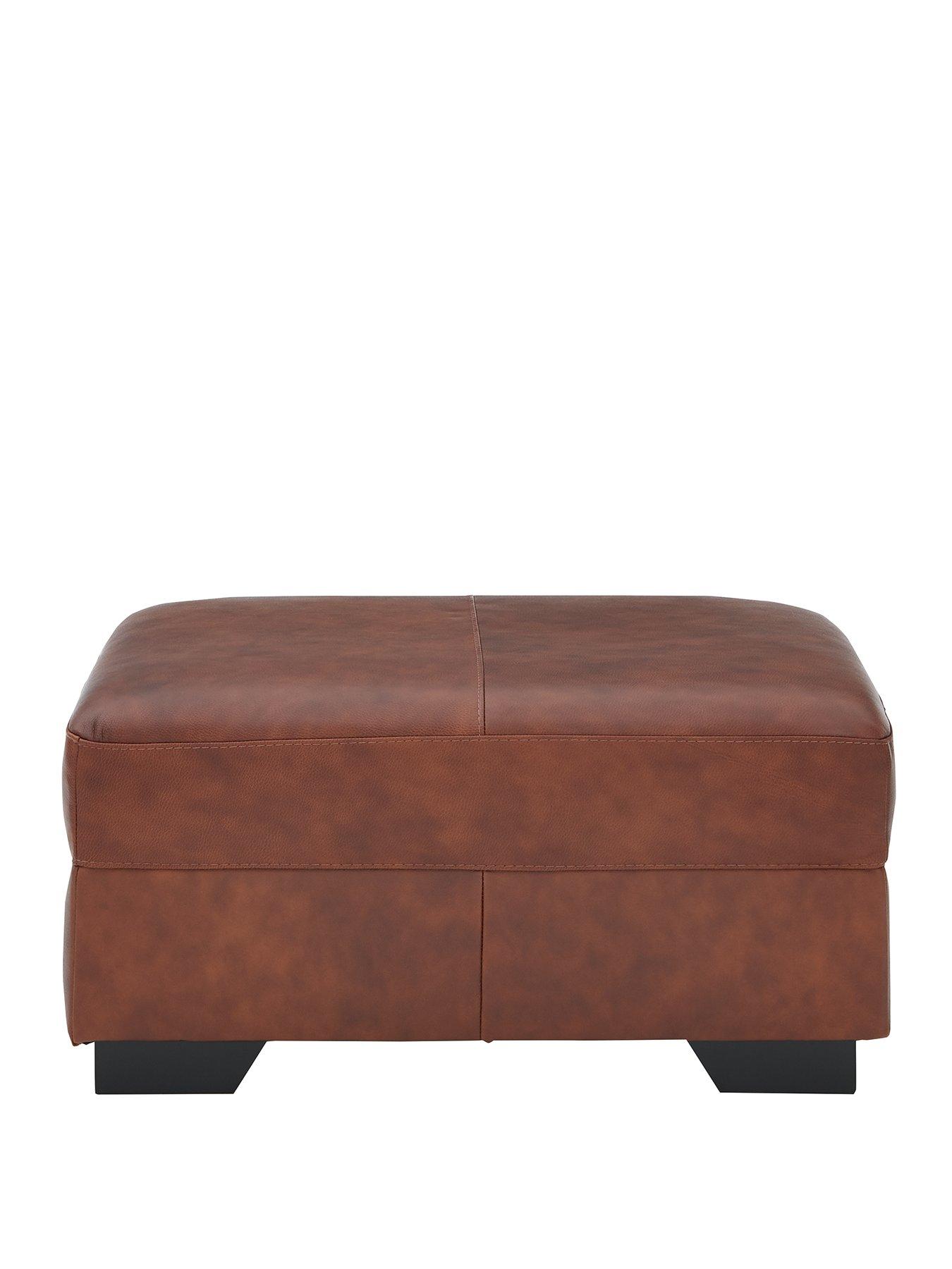 Image 2 of 6 of The Very Collection Hampshire Italian Leather Footstool&nbsp;- FSC&reg; Certified
