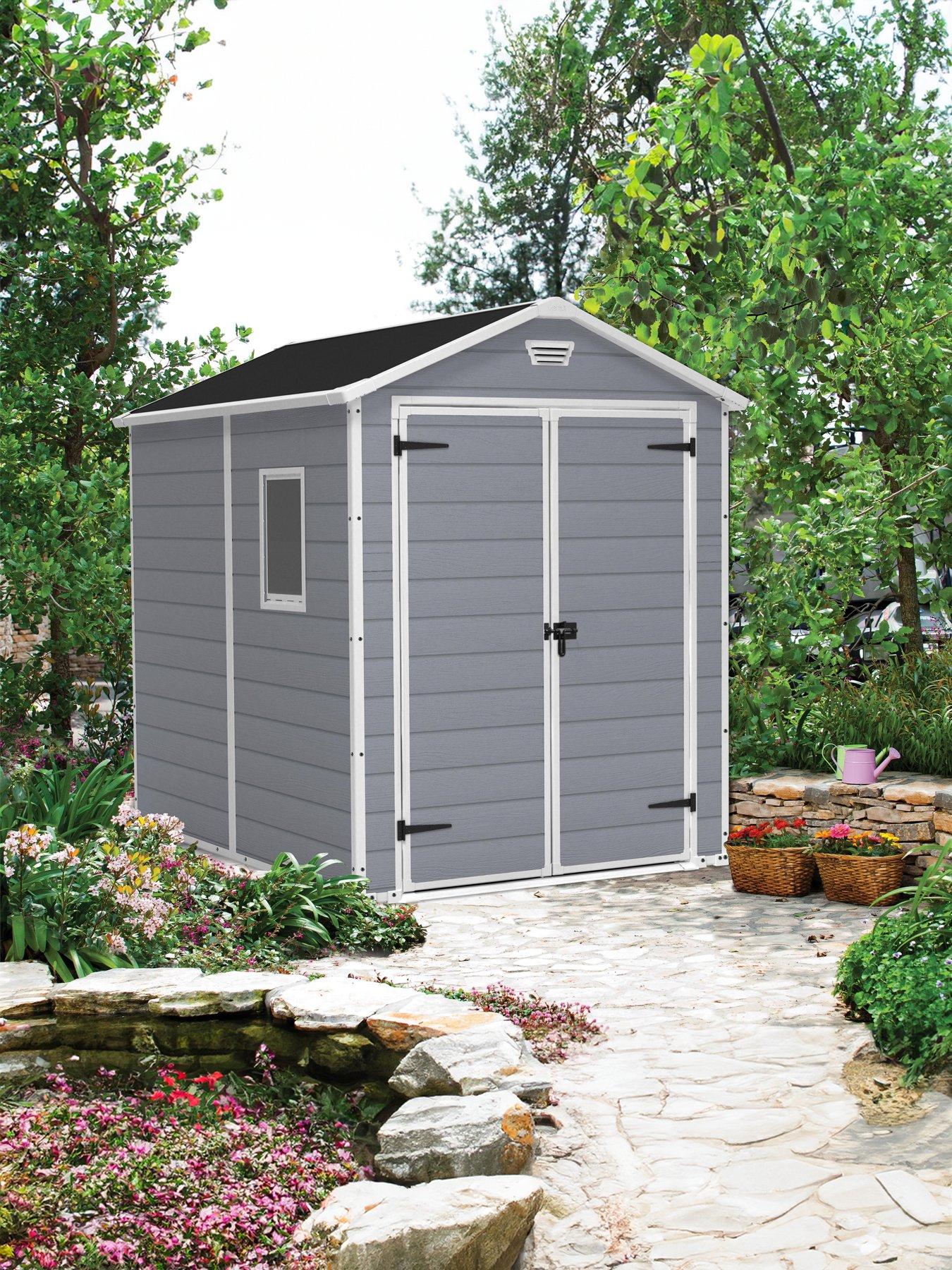 Keter 6x8 ft Apex Manor Resin Garden Shed
