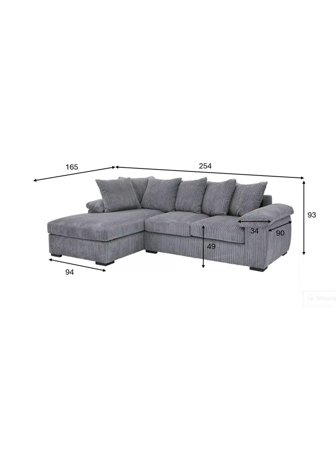 Image 6 of 7 of Very Home Amalfi Left Hand Scatter Back Fabric 3 Seater Chaise Sofa - FSC&reg; Certified