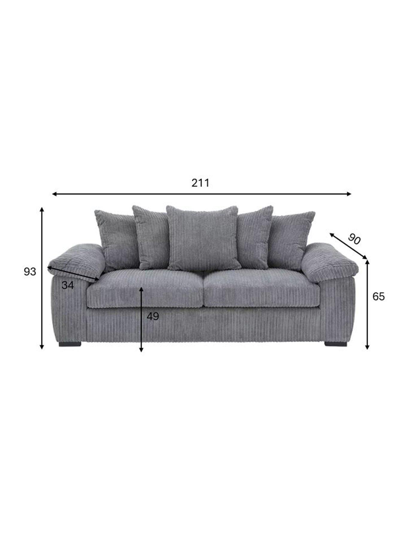 Image 6 of 7 of Very Home Amalfi&nbsp;3 Seater&nbsp;Scatter Back Fabric Sofa&nbsp;- FSC&reg; Certified