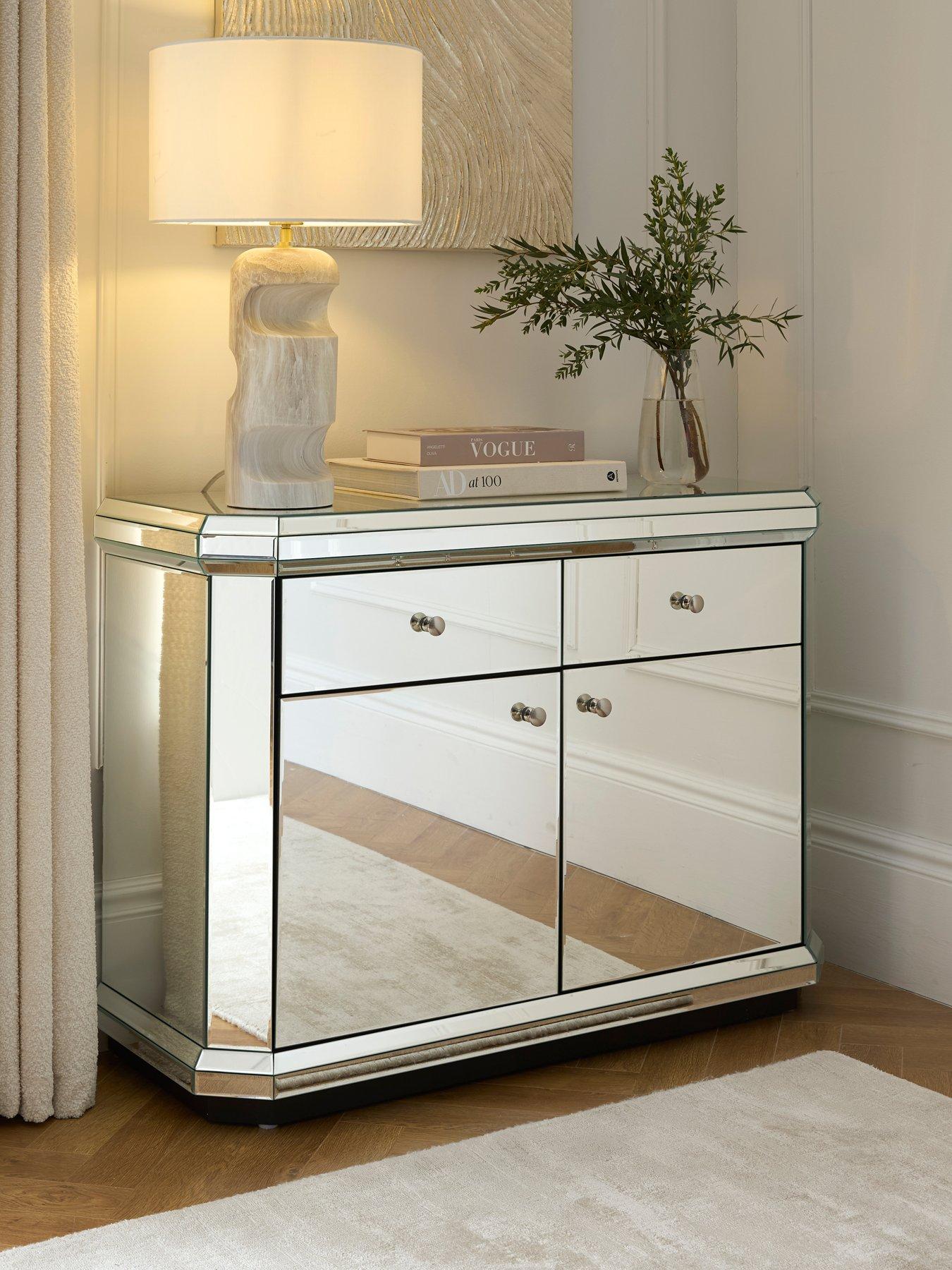 The Very Collection Plinth Mirrored Ready Assembled Compact Sideboard - FSC® Certified