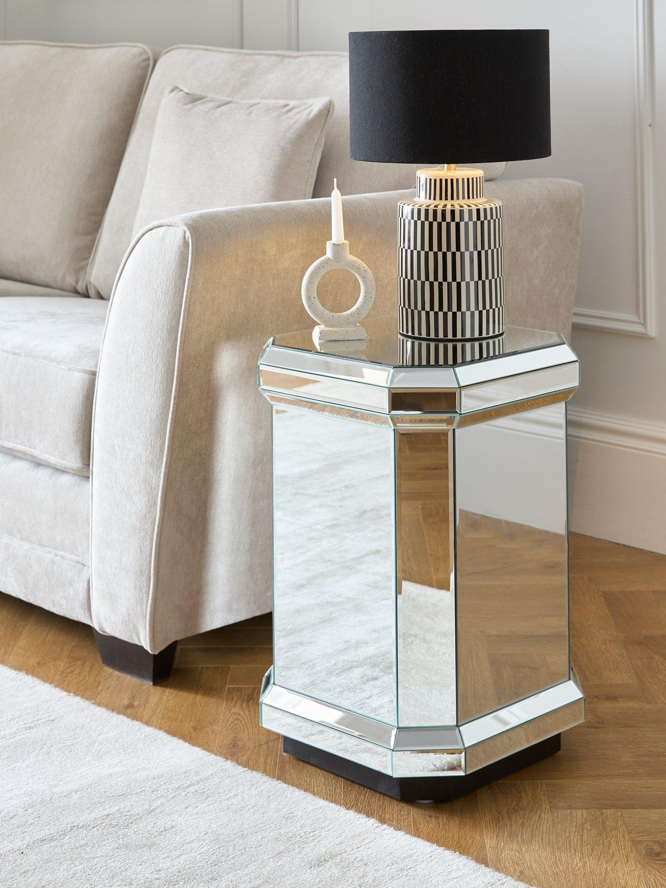 The Very Collection Plinth Ready Assembled Mirrored Lamp Table - FSC® Certified