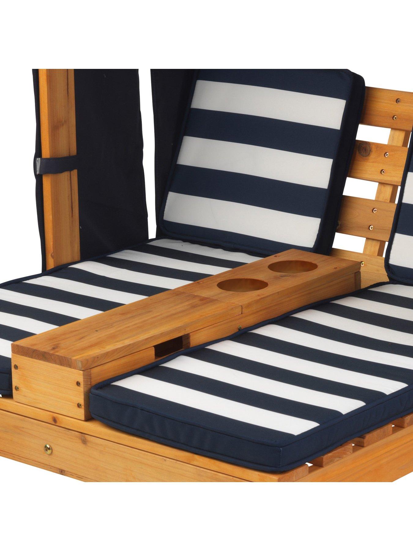 Double Chaise Lounger with Cupholder