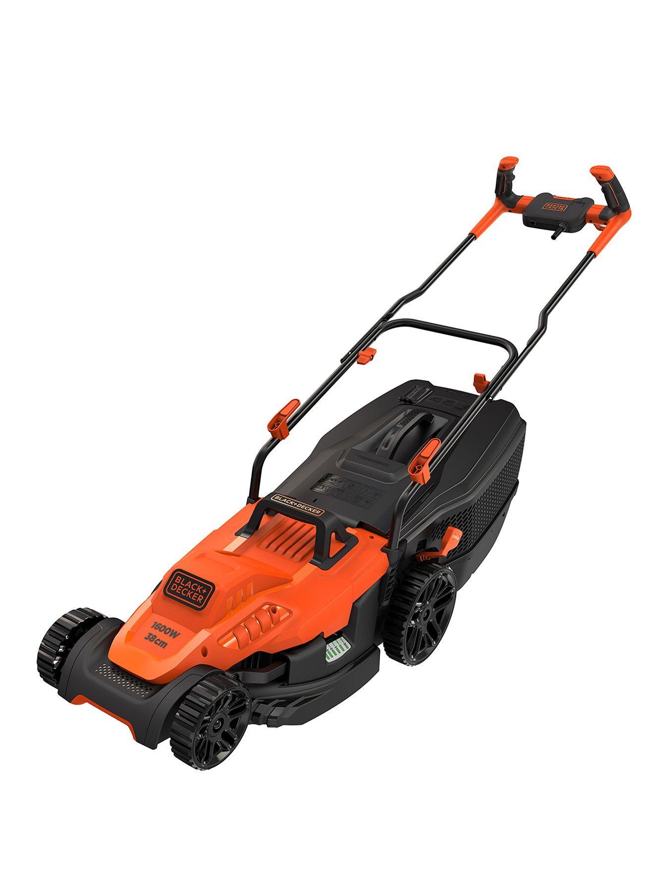 Black Decker 1600 watt 38cm Lawnmower with Bike Handle Controls