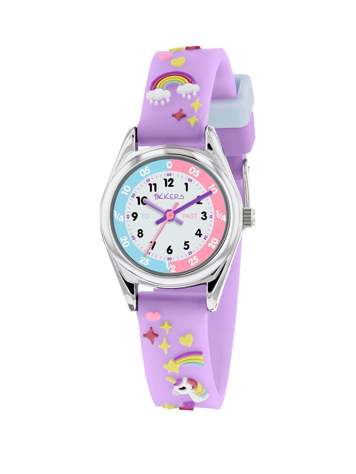 tikkers-white-dial-unicorn-lilac-strap-kids-watchfront