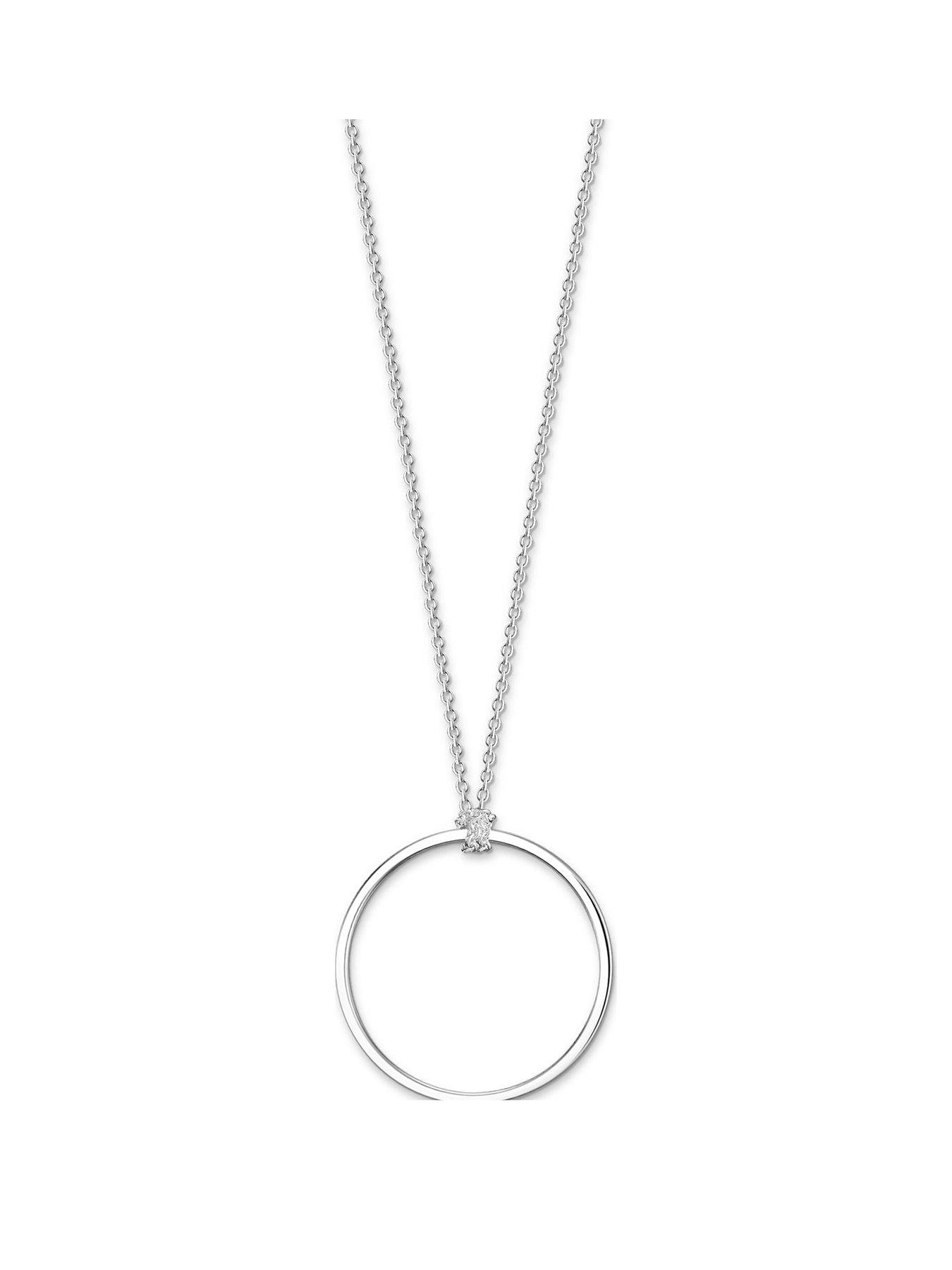 Silver necklace with on sale ring pendant