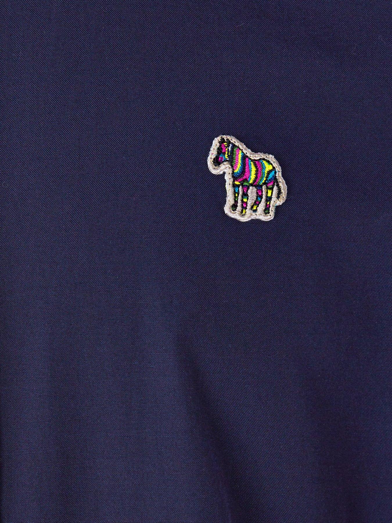 Image 5 of 5 of PS PAUL SMITH PS Paul Smith Zebra Badge Long Sleeve Tailored Fit Shirt - Navy