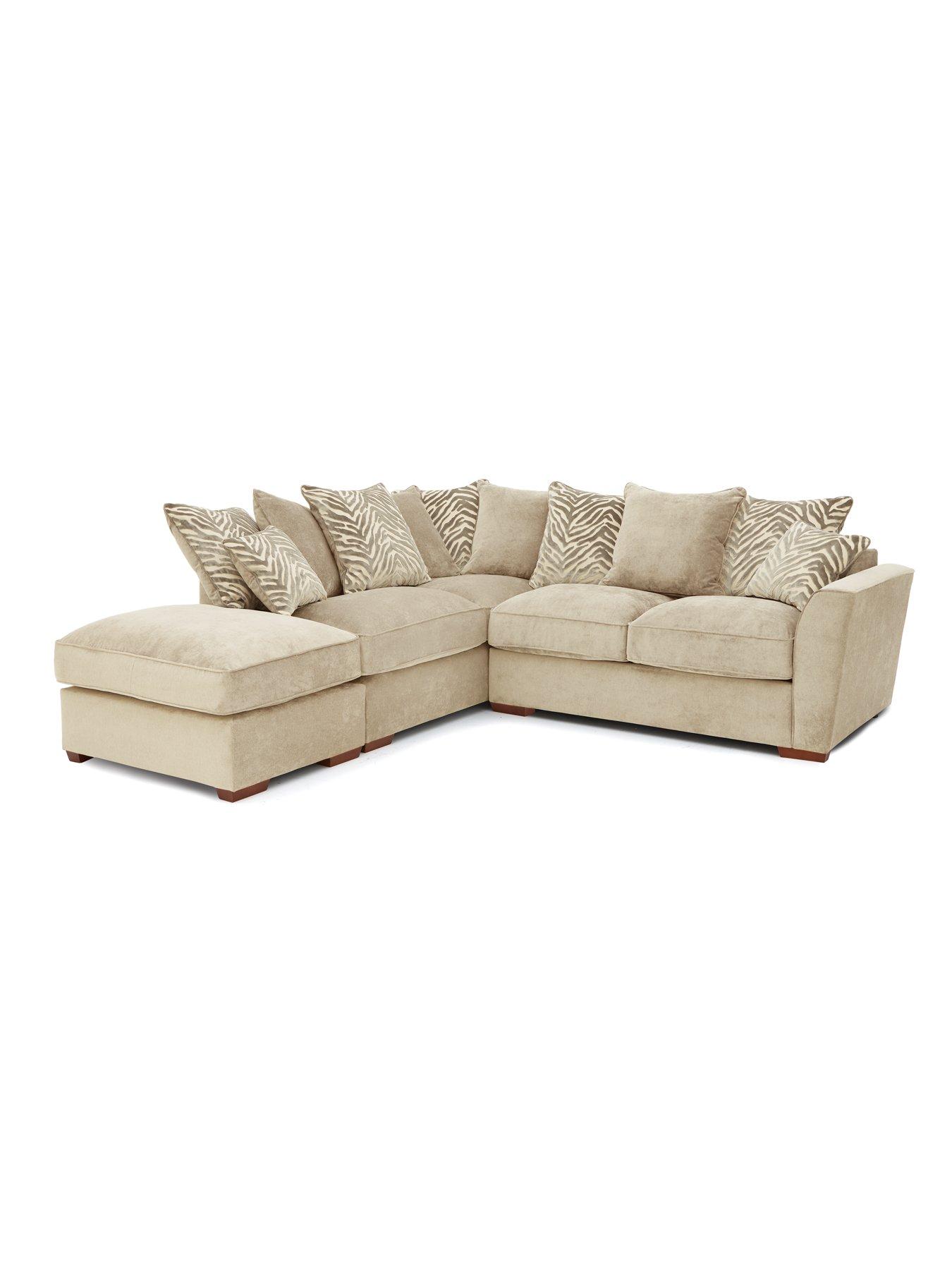 undefined Kingston Left Hand Scatter Back Corner Chaise with Footstool