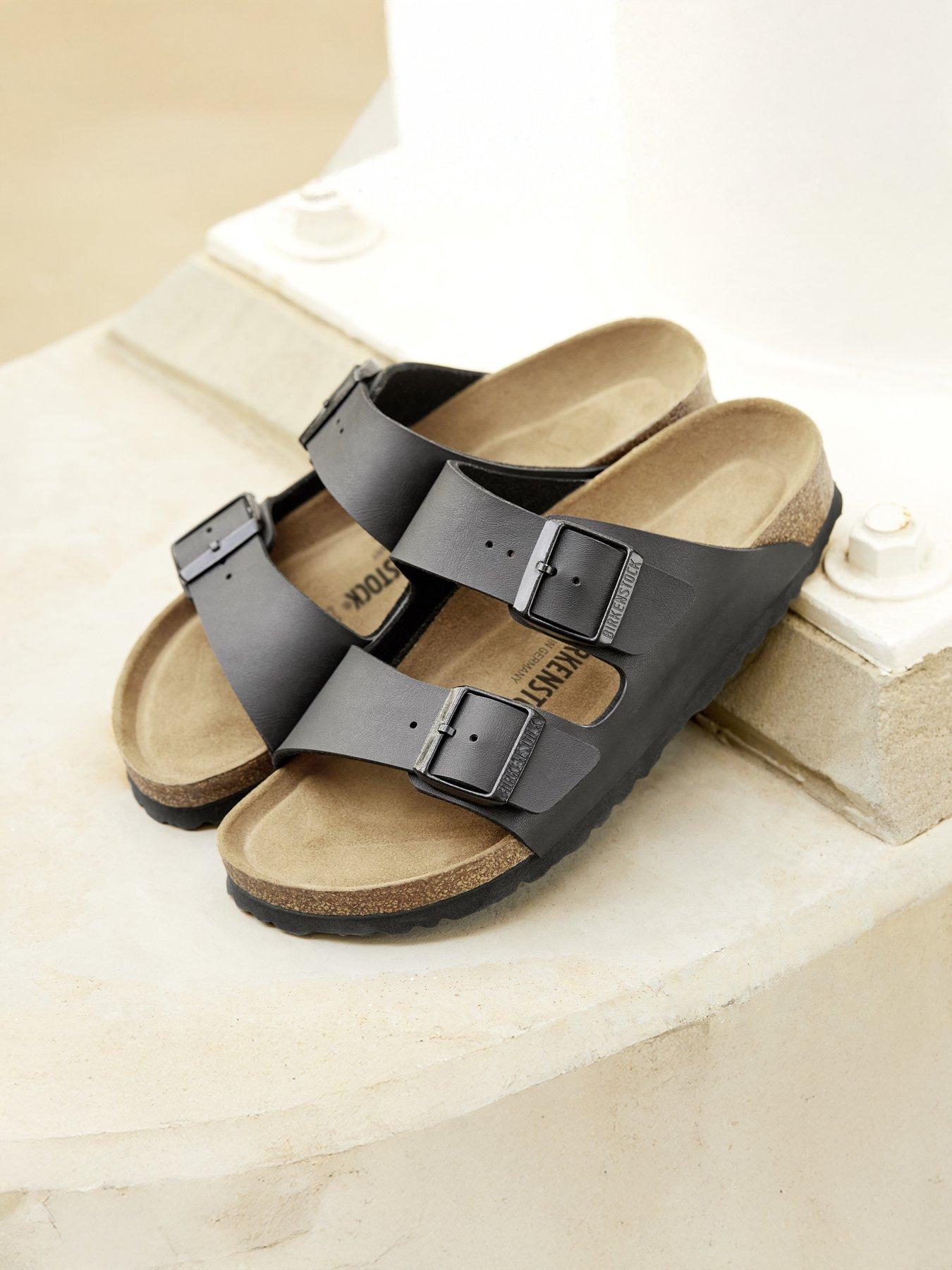 Image 1 of 4 of Birkenstock Womens Narrow Fit Two Strap Buckle Sandals - Black