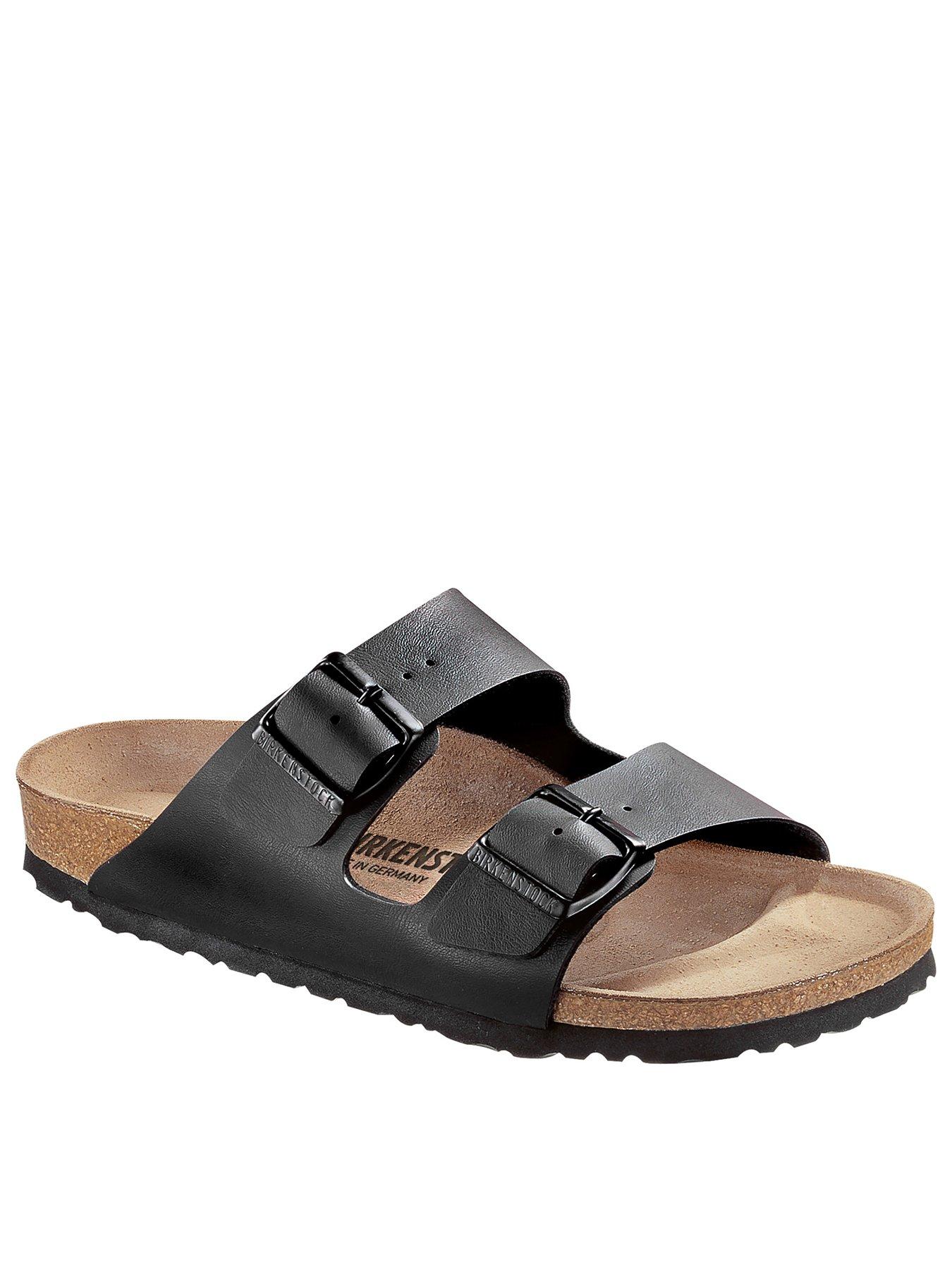 Image 2 of 4 of Birkenstock Womens Narrow Fit Two Strap Buckle Sandals - Black
