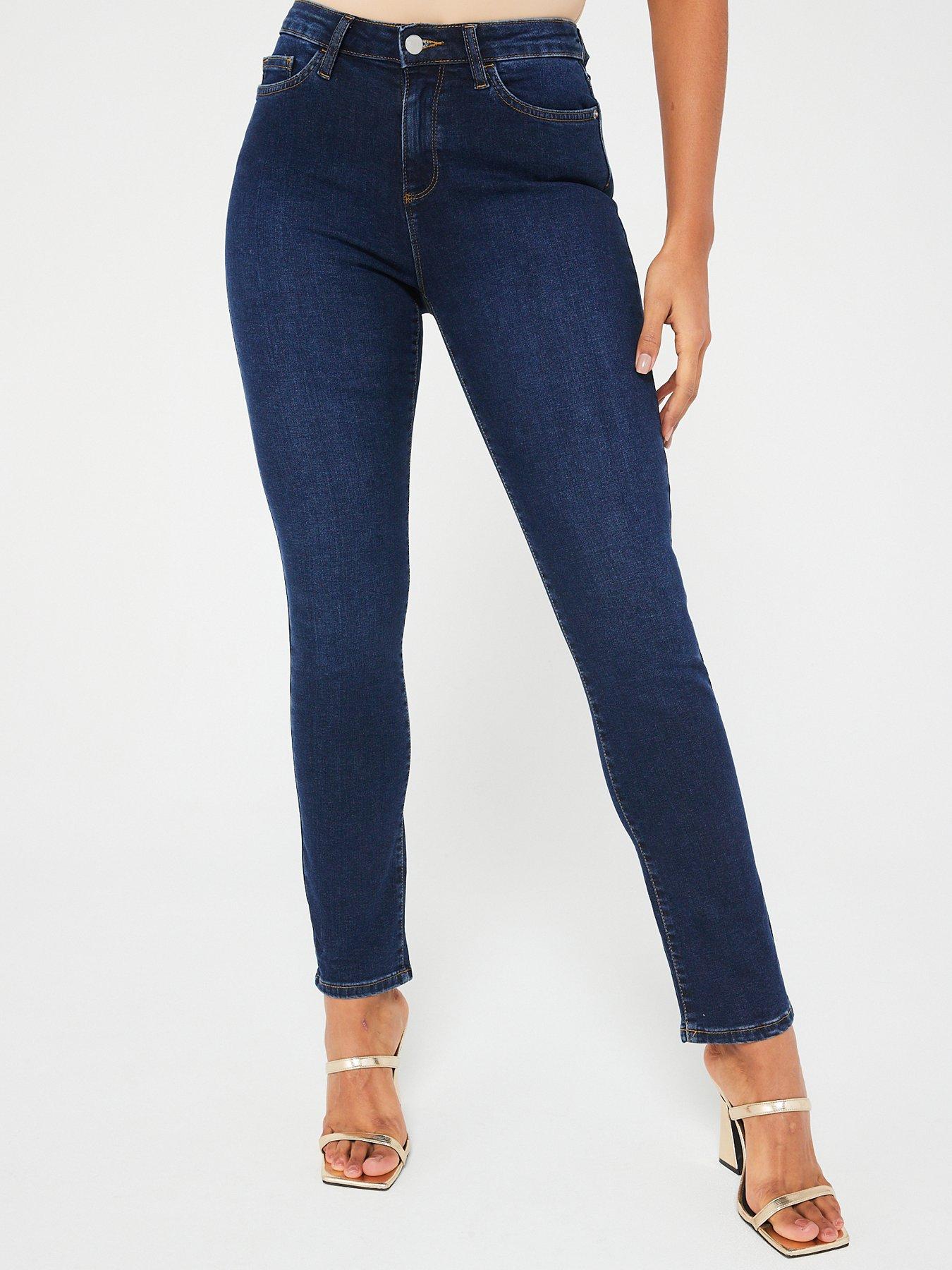 New Look Blue Mid Rise Lift & Shape Emilee Jeggings - Dark Wash