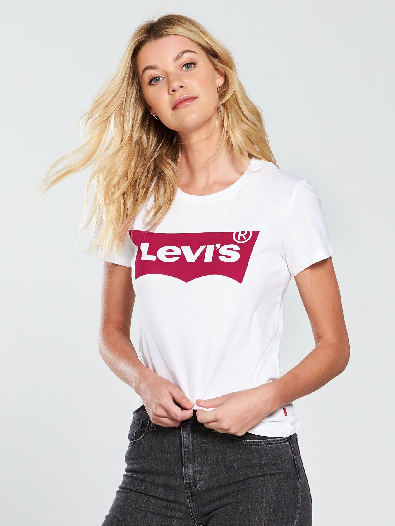 Image 1 of 4 of Levi's Perfect T-shirt - Large Batwing White