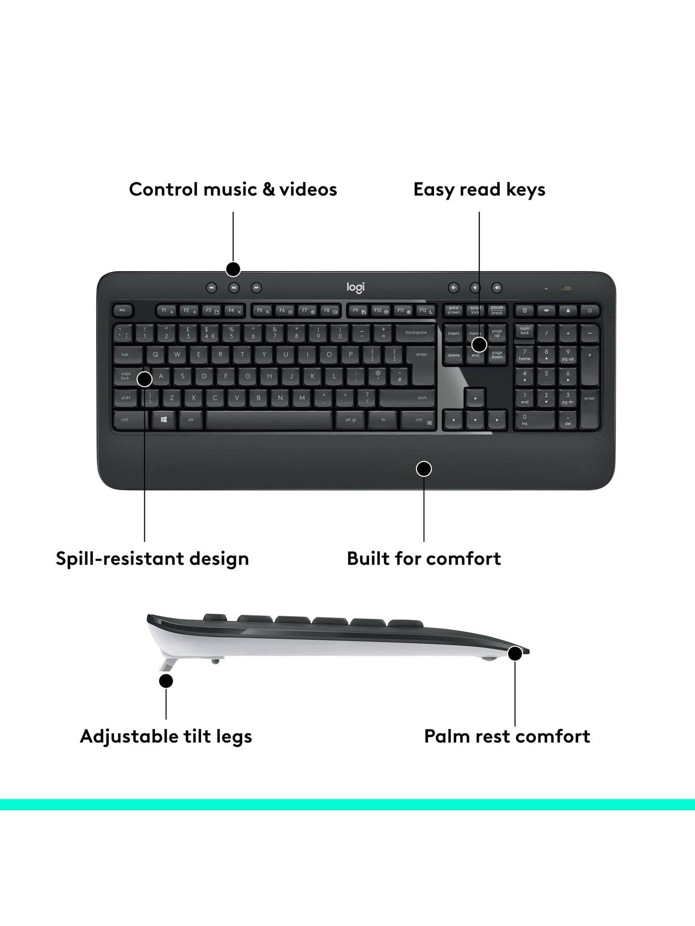 Image 6 of 8 of Logitech MK540 ADVANCED Wireless Keyboard and Mouse combo