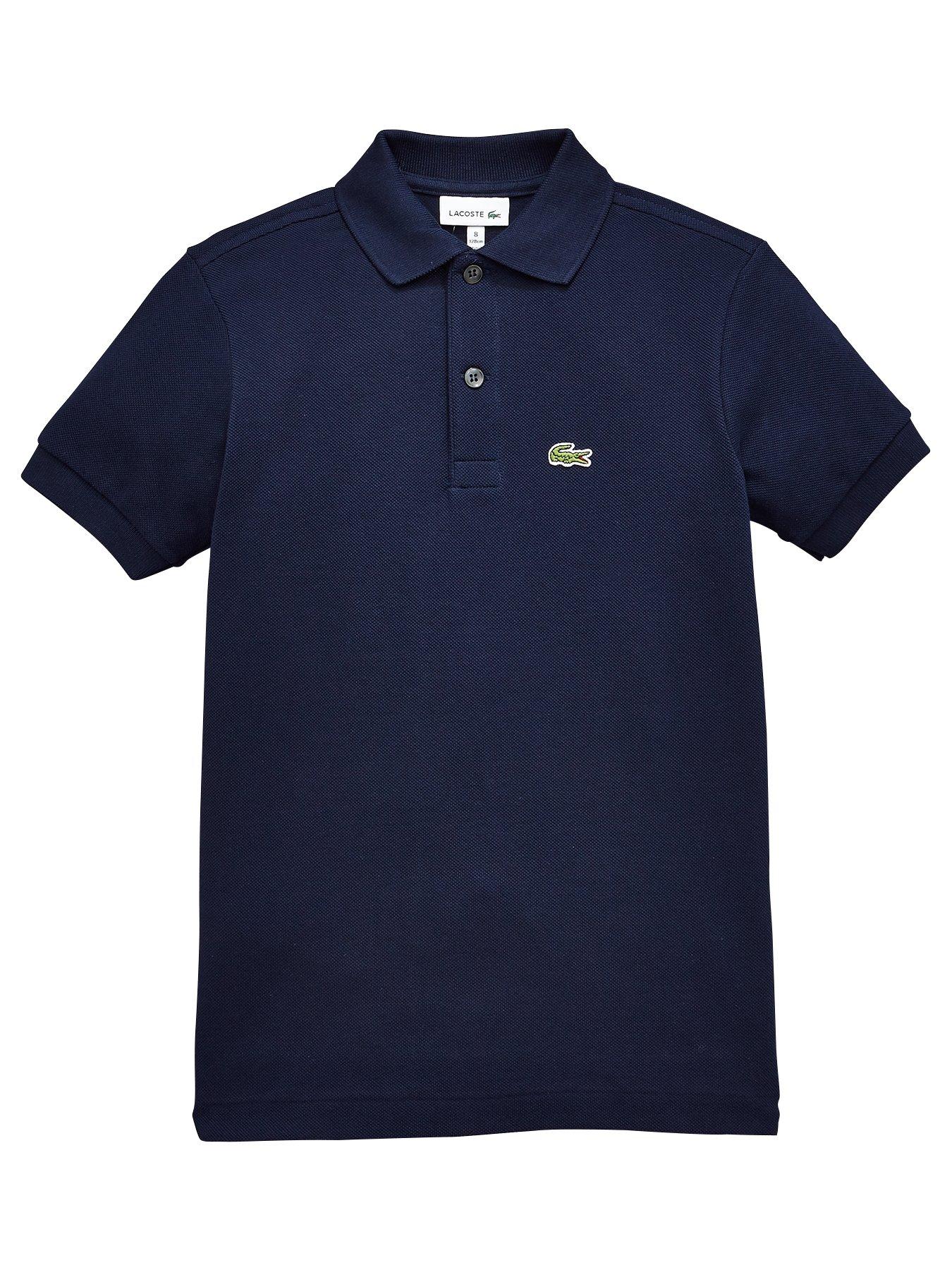 Image 1 of 3 of Lacoste Boys Short Sleeved Classic Pique Polo Shirt - Navy