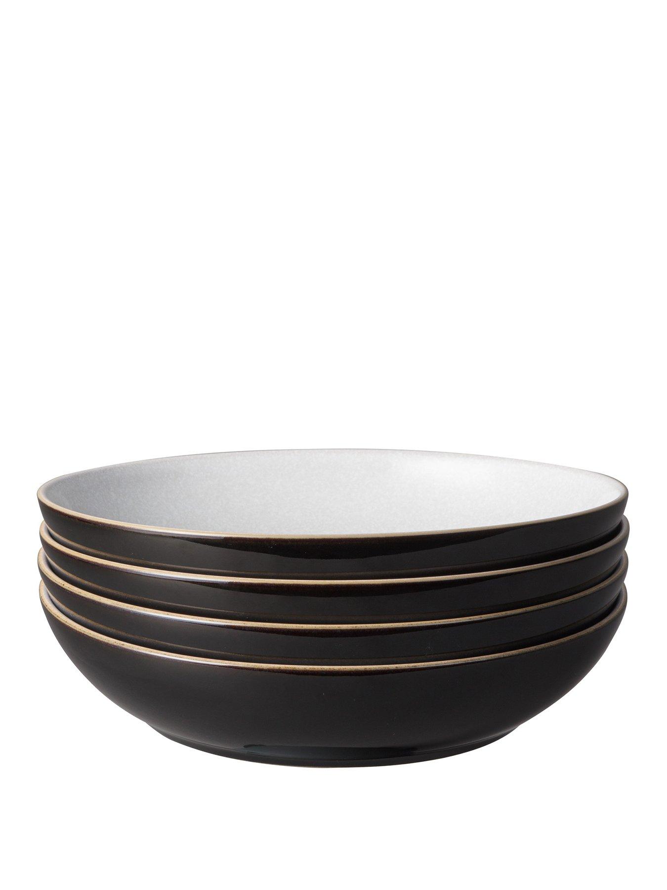 Image 1 of 6 of Denby Elements 4-Piece Pasta Bowl Set &ndash; Black