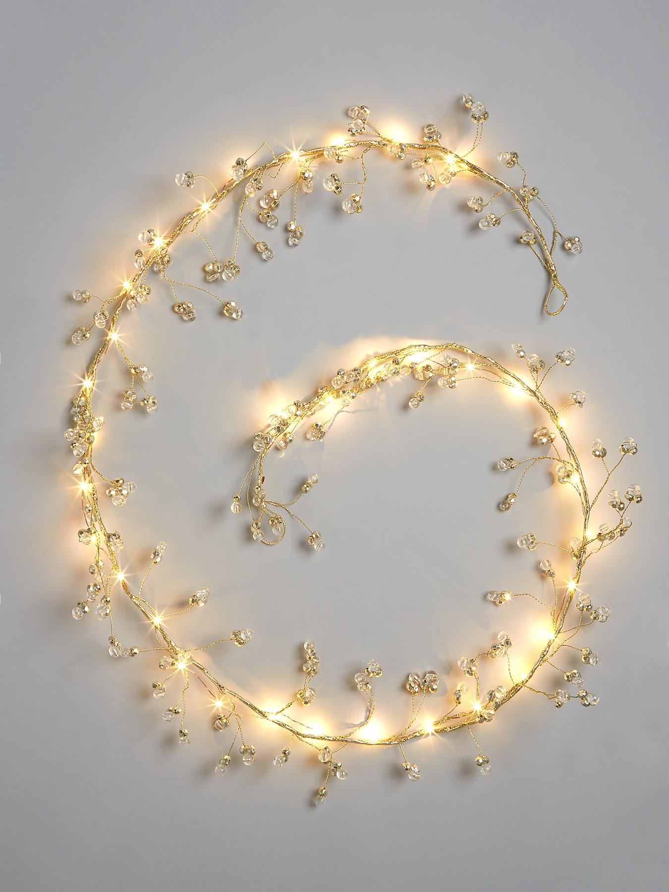 Image 2 of 5 of Very Home Pre-Lit Battery Operated Beaded Garland 180cm