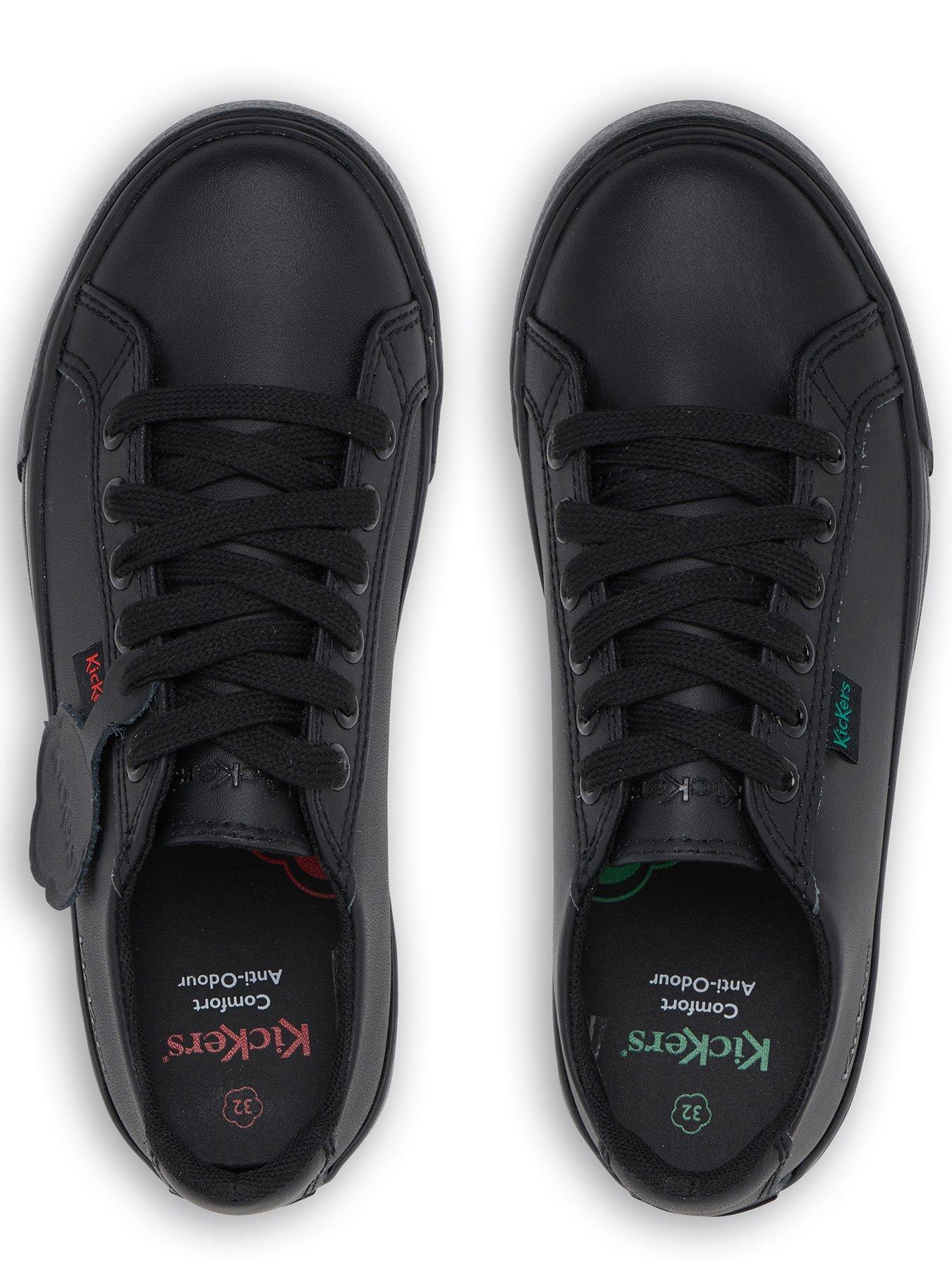 Image 4 of 8 of Kickers Tovni Leather Lace School Shoes&nbsp;- Black