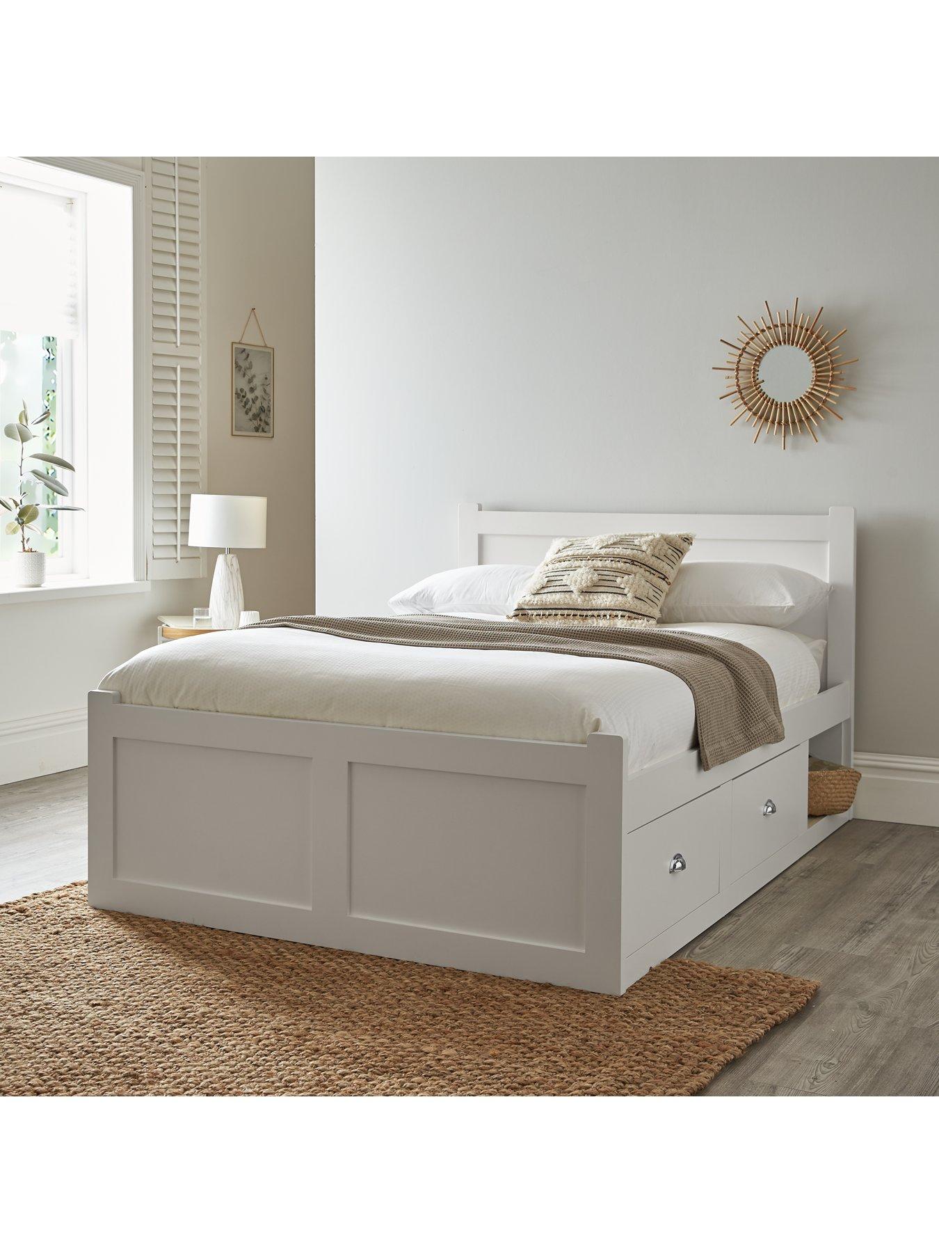 Very Home Geneva Bed Frame with Mattress Options (Buy and SAVE!) - Cream - FSC® Certified