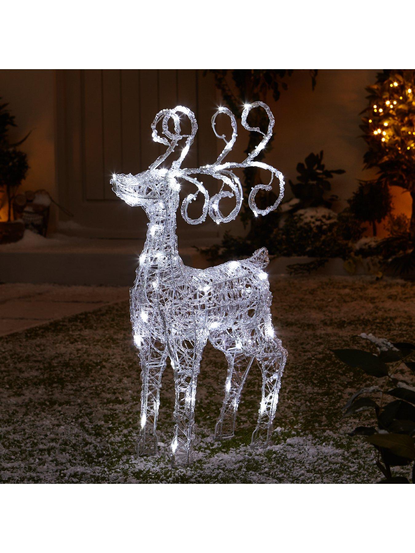 Very Home Spun Acrylic Light Up Standing Reindeer Outdoor ...