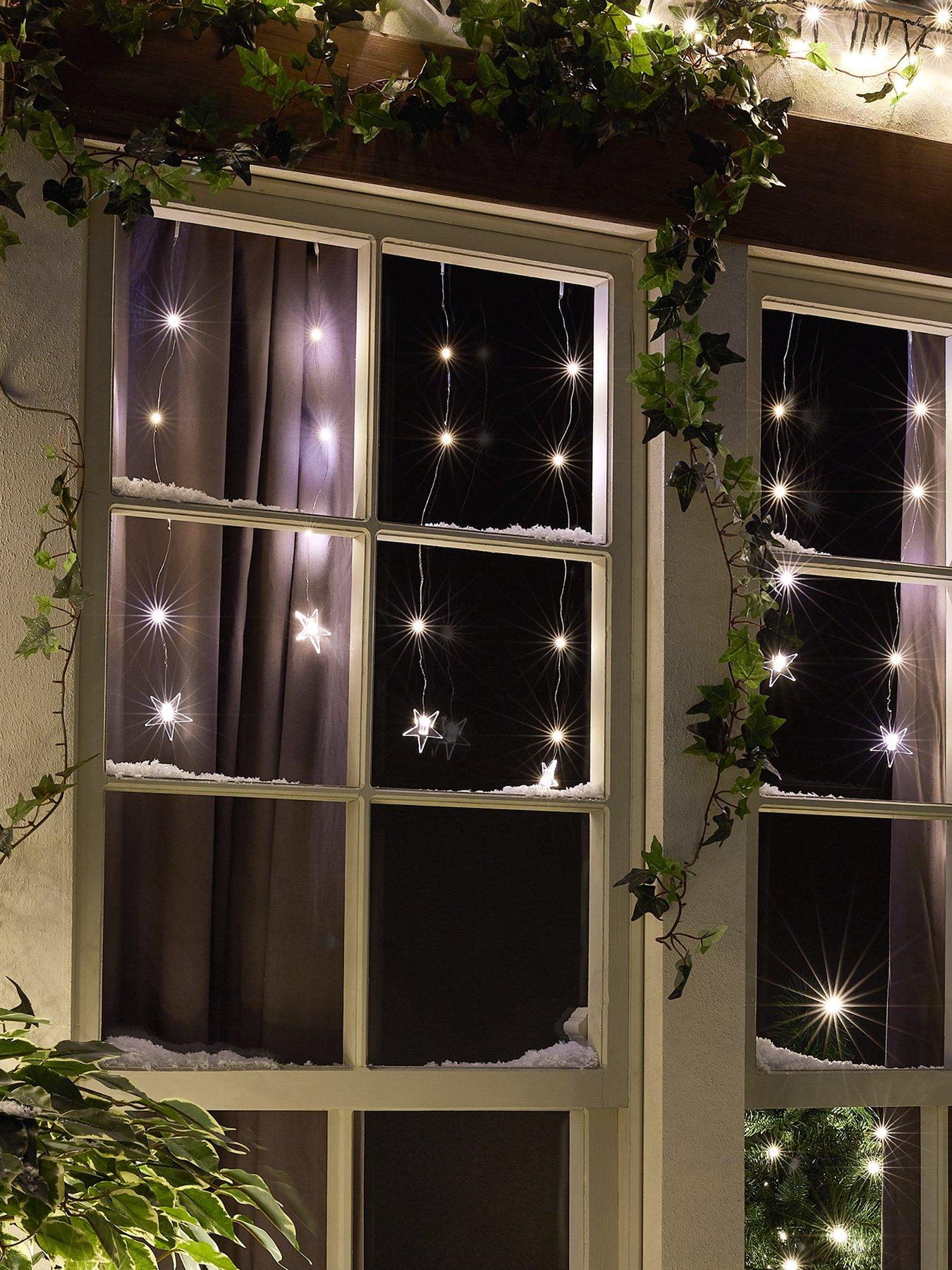 Image 2 of 5 of Very Home 80&nbsp;Warm White Star Curtain Christmas Light