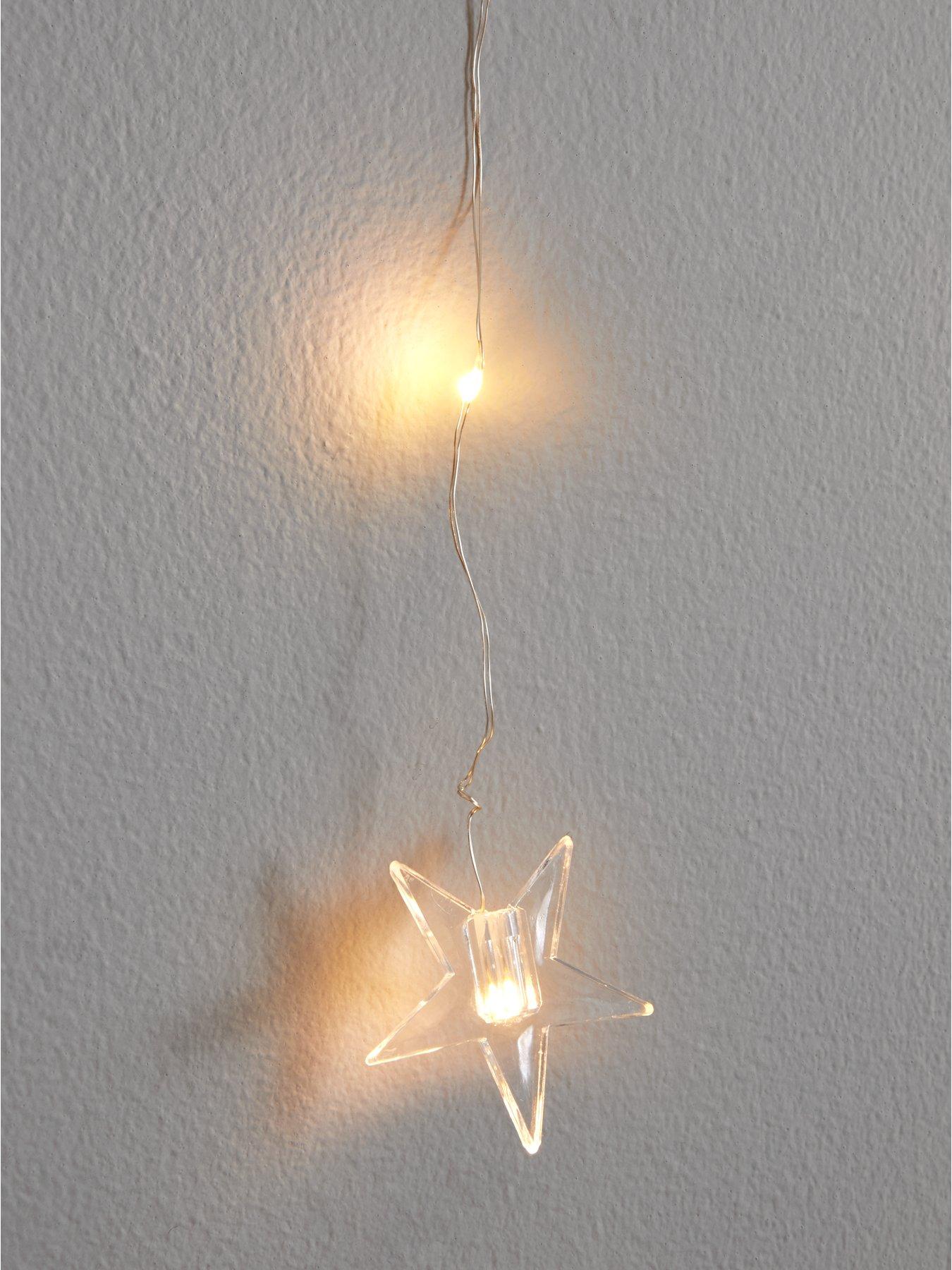 Image 5 of 5 of Very Home 80&nbsp;Warm White Star Curtain Christmas Light