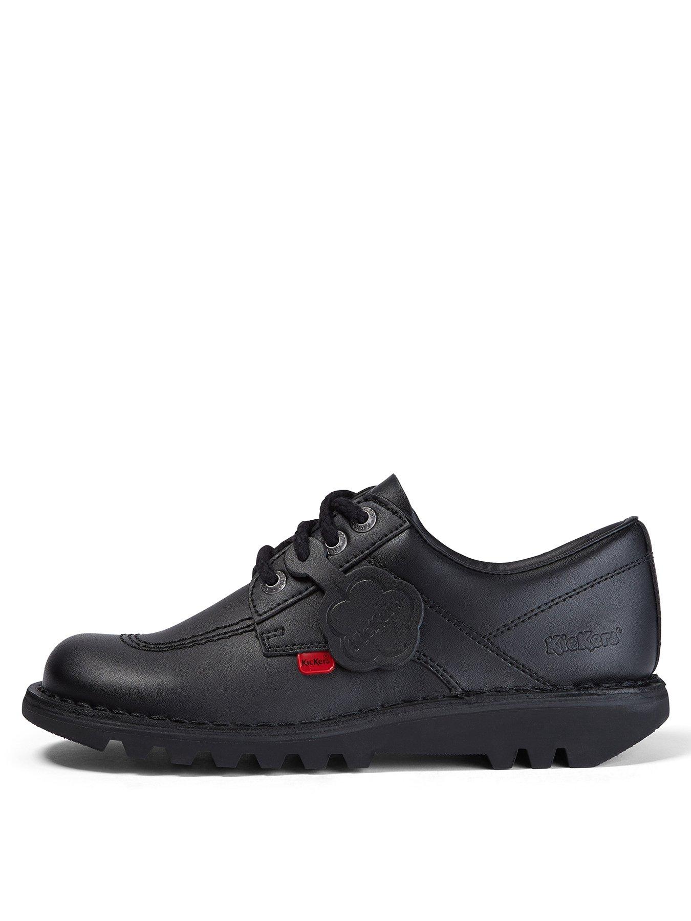 Image of Kickers Kick Lo Lace Up Leather Shoe - Black