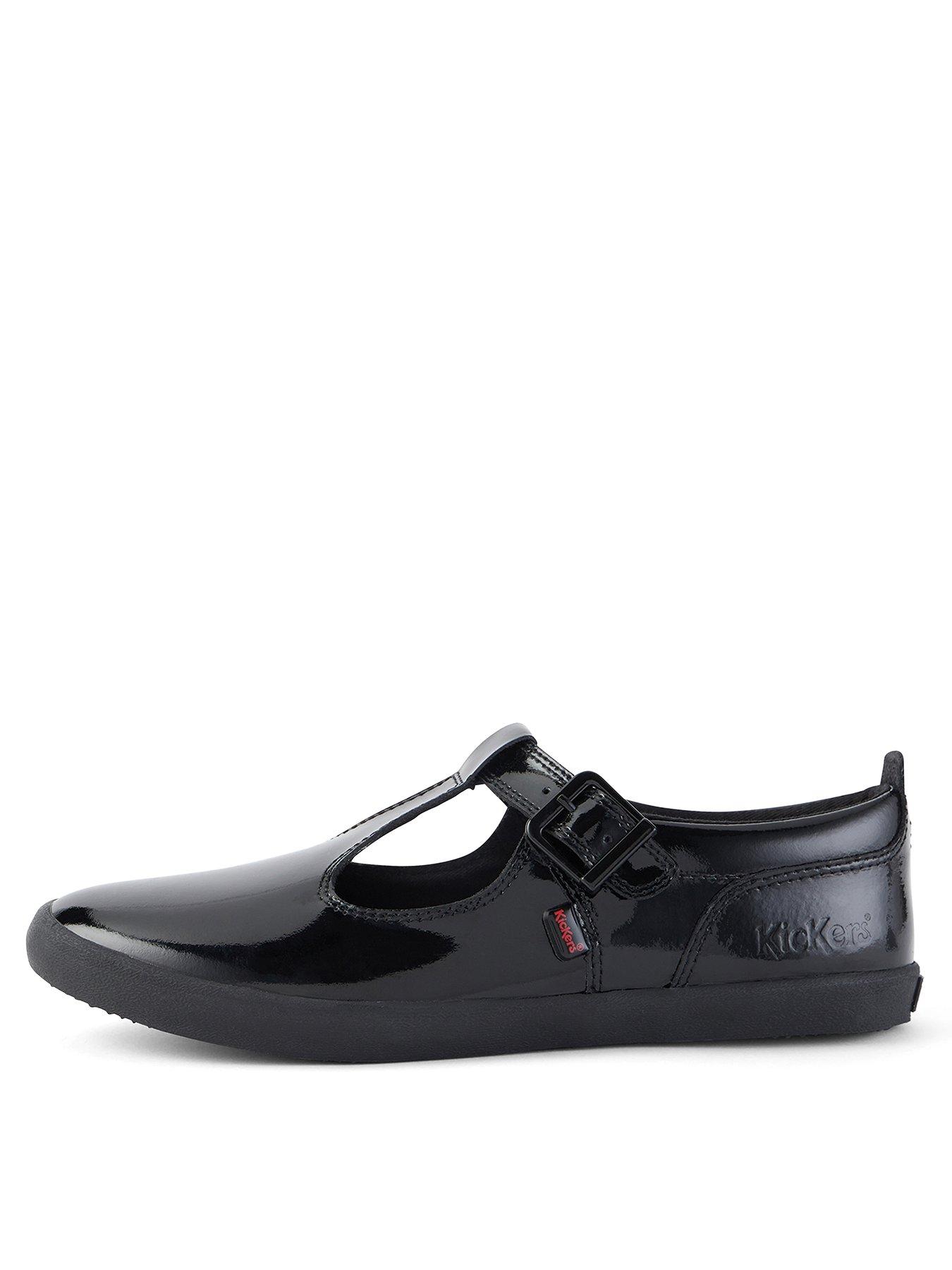 Image of Kickers Kariko T Bar  Flat Shoes - Black
