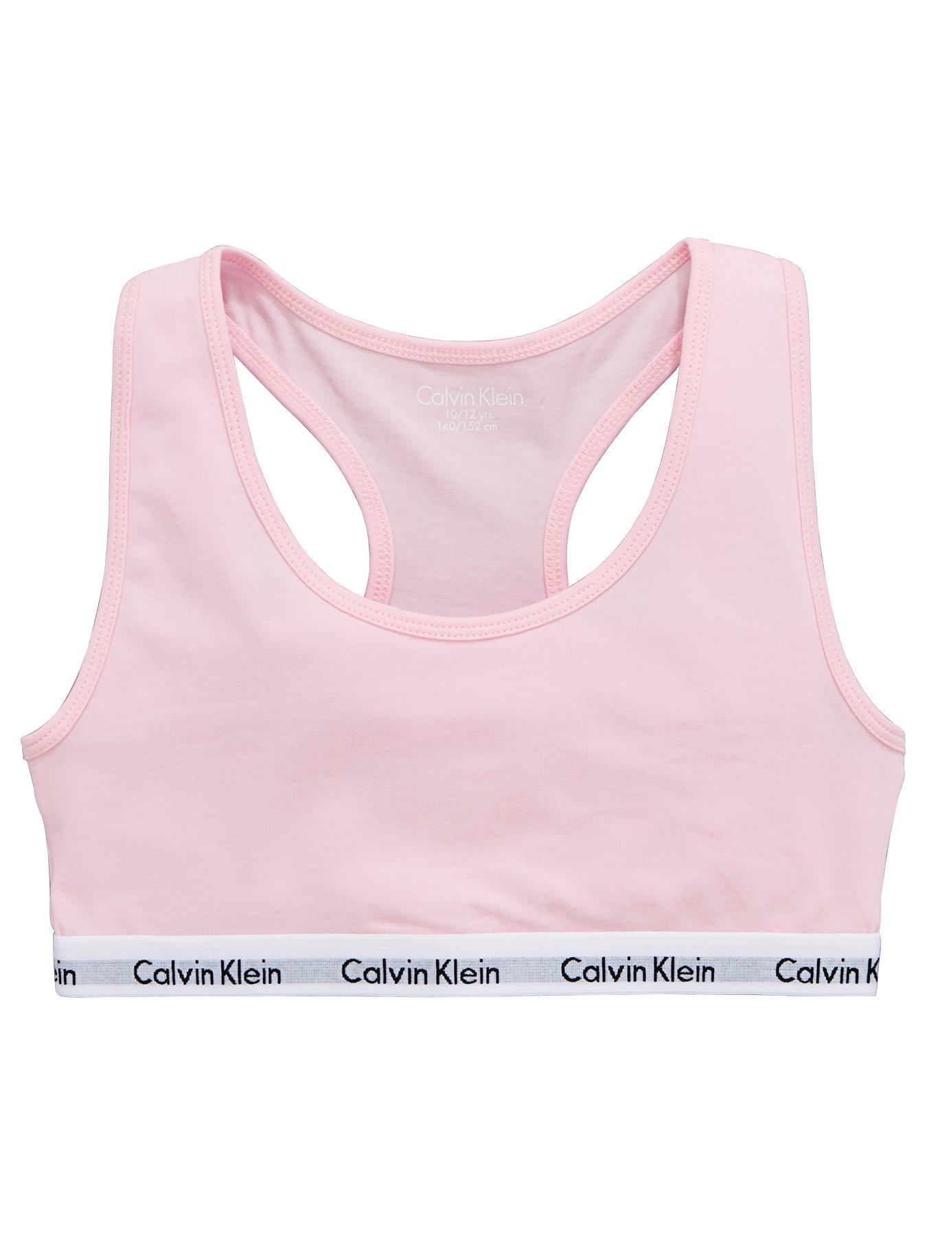 Image 2 of 4 of Calvin Klein Girls 2 Pack Bralettes - Grey/Pink
