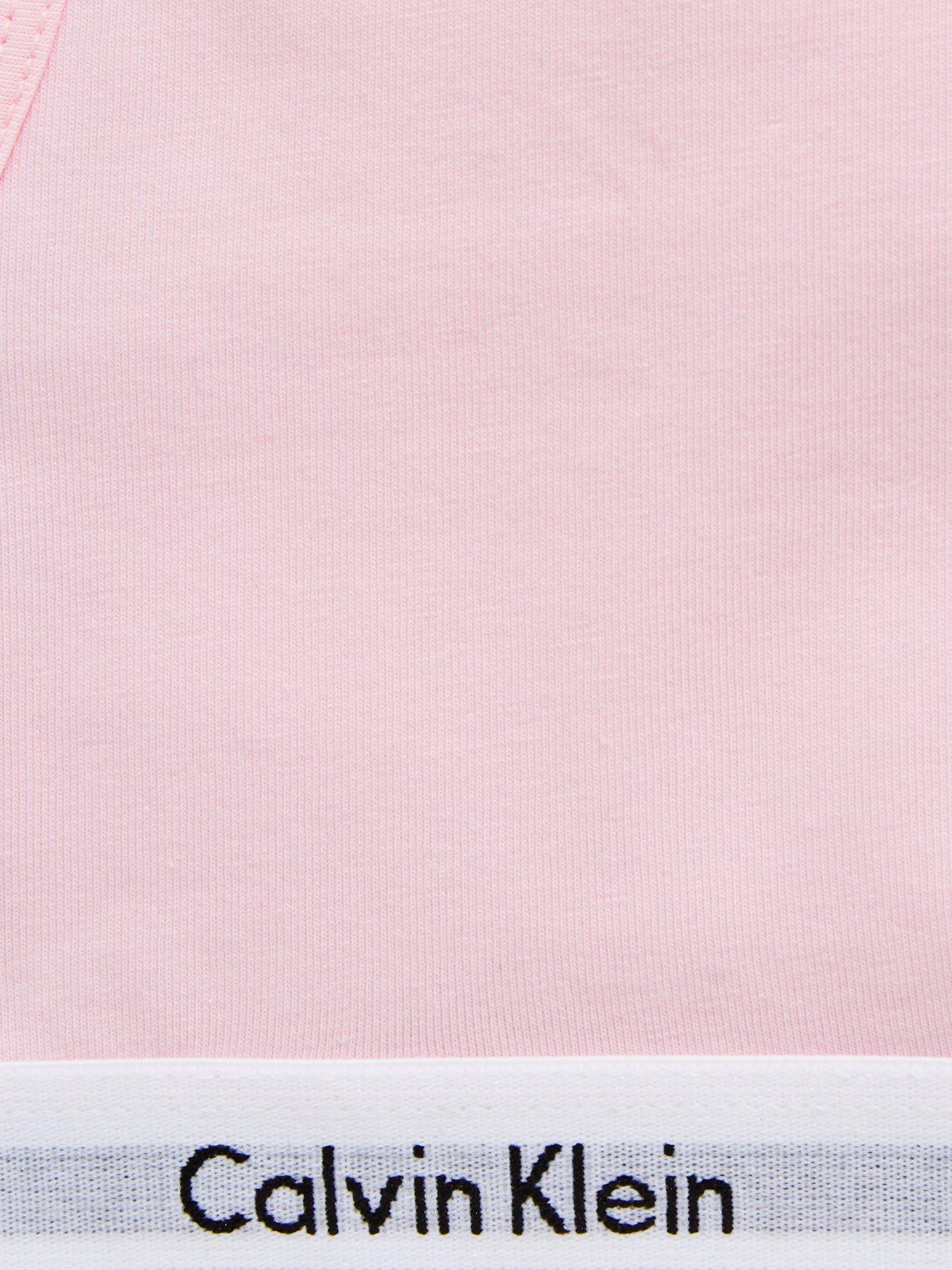 Image 4 of 4 of Calvin Klein Girls 2 Pack Bralettes - Grey/Pink