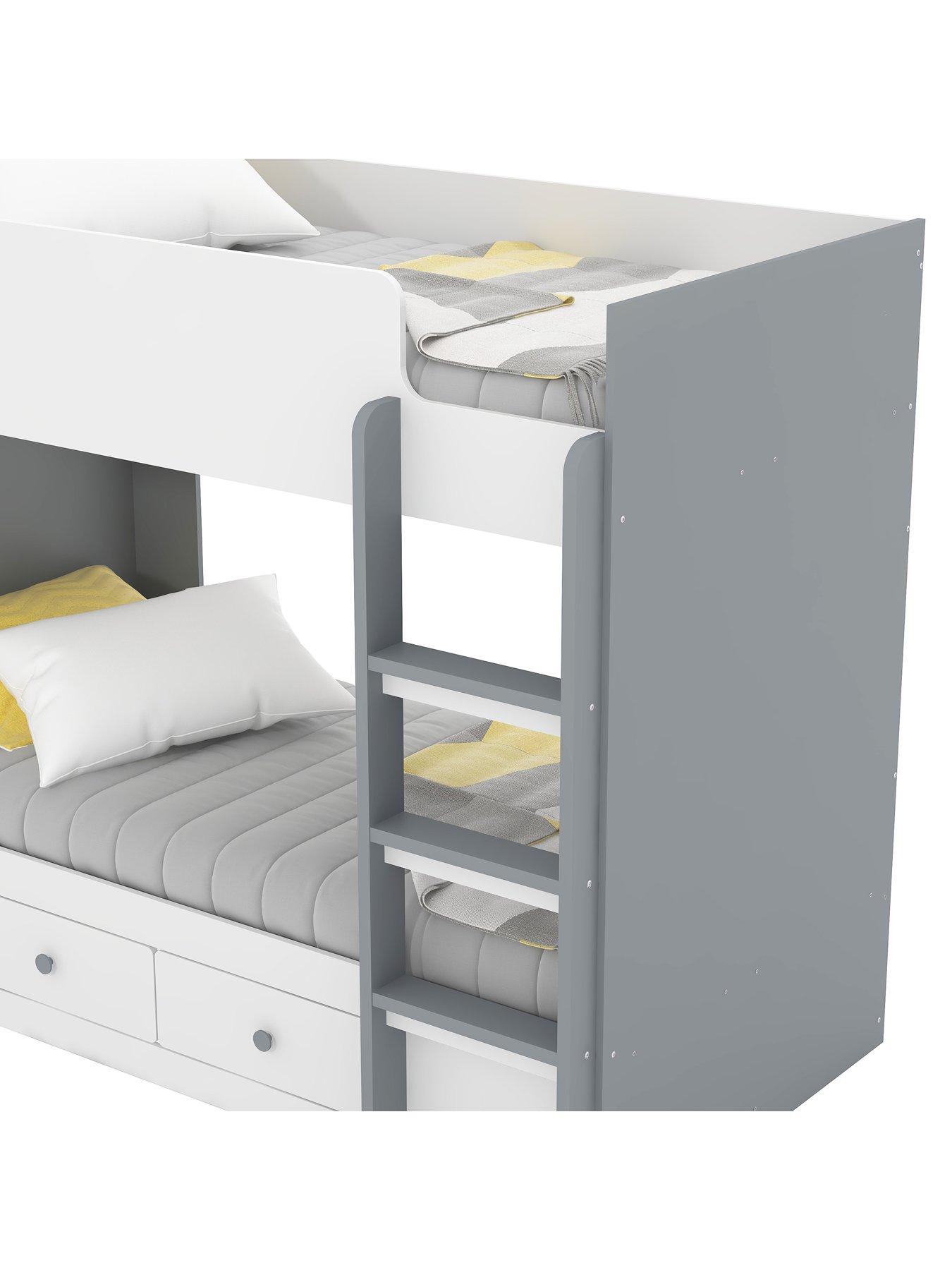 Image 5 of 6 of Very Home Peyton Storage Bunk Bed with Mattress Options (Buy and SAVE!) - White/Grey
