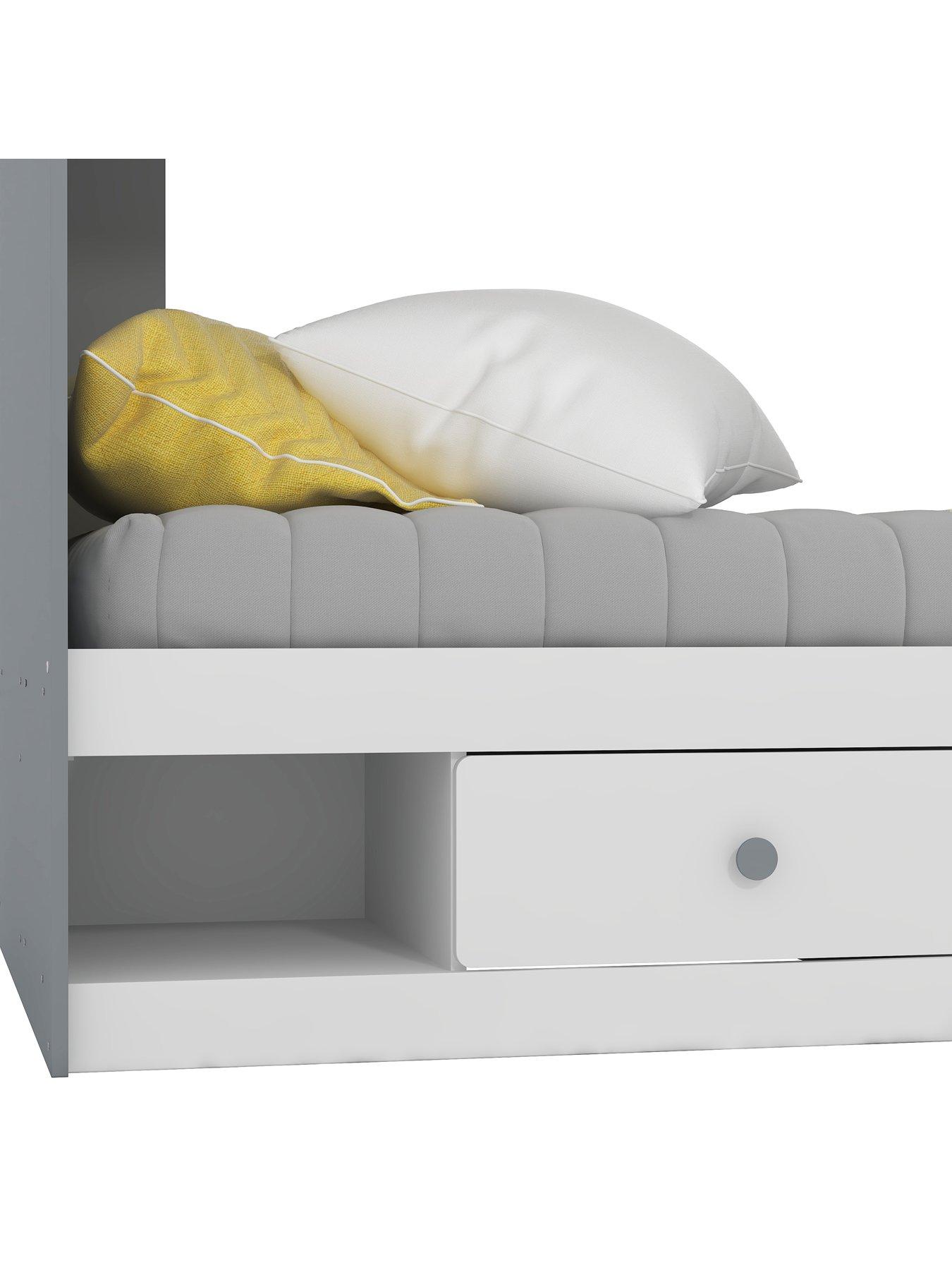Image 6 of 6 of Very Home Peyton Storage Bunk Bed with Mattress Options (Buy and SAVE!) - White/Grey