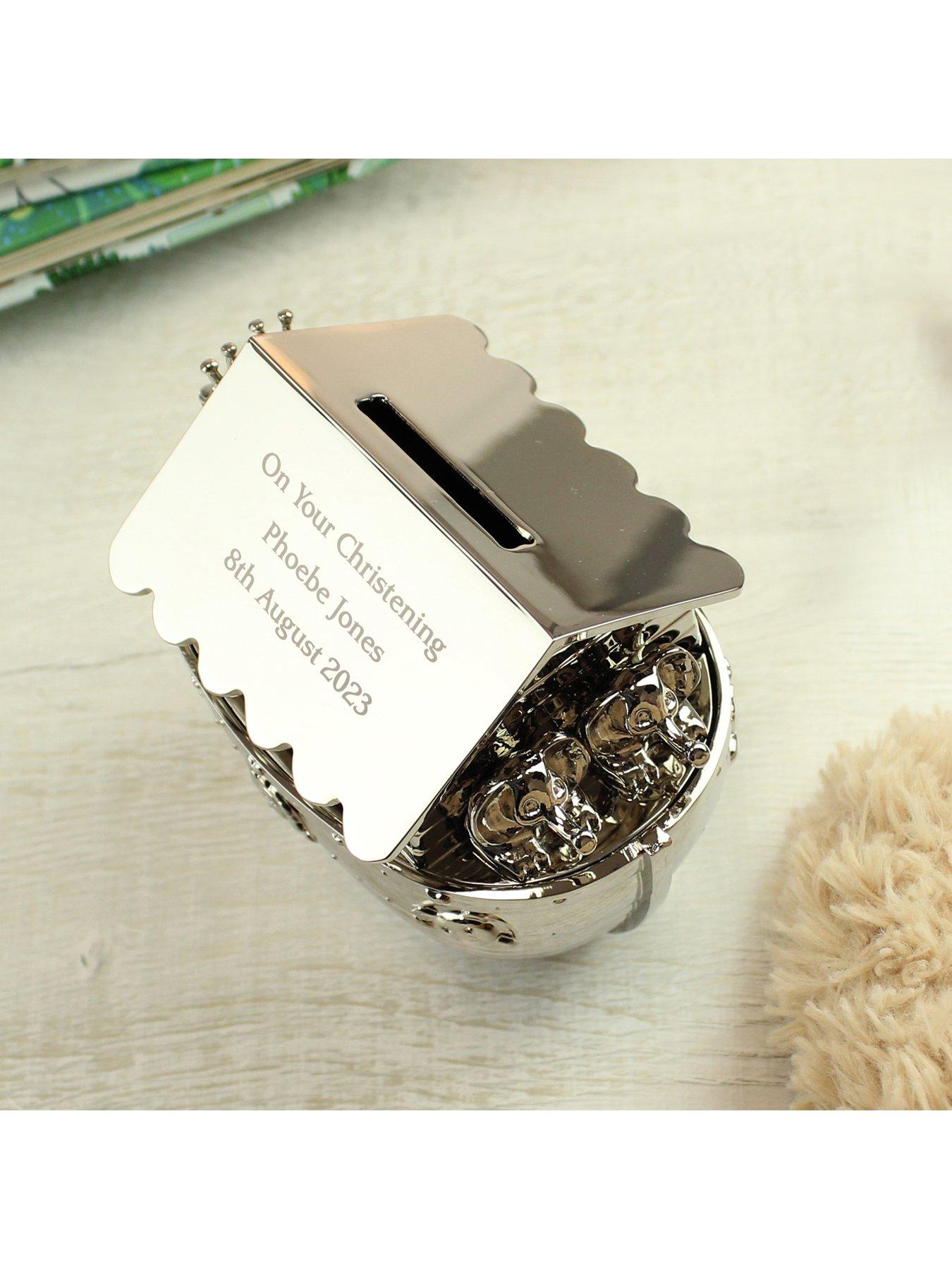 Image 2 of 3 of The Personalised Memento Company Personalised Silver Noah's Ark Money Box