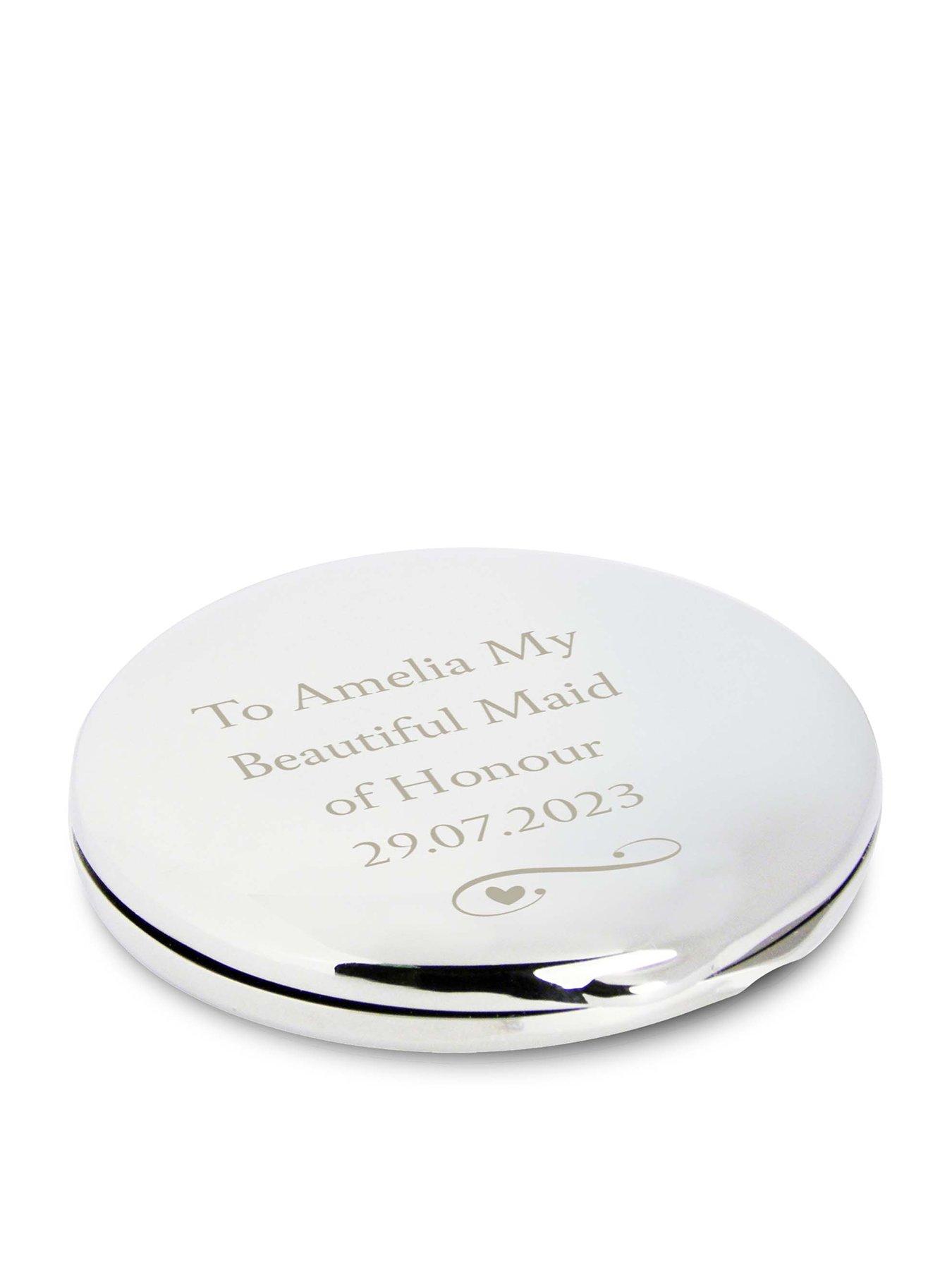 Image 1 of 3 of The Personalised Memento Company Personalised Compact Mirror - A Great Gift