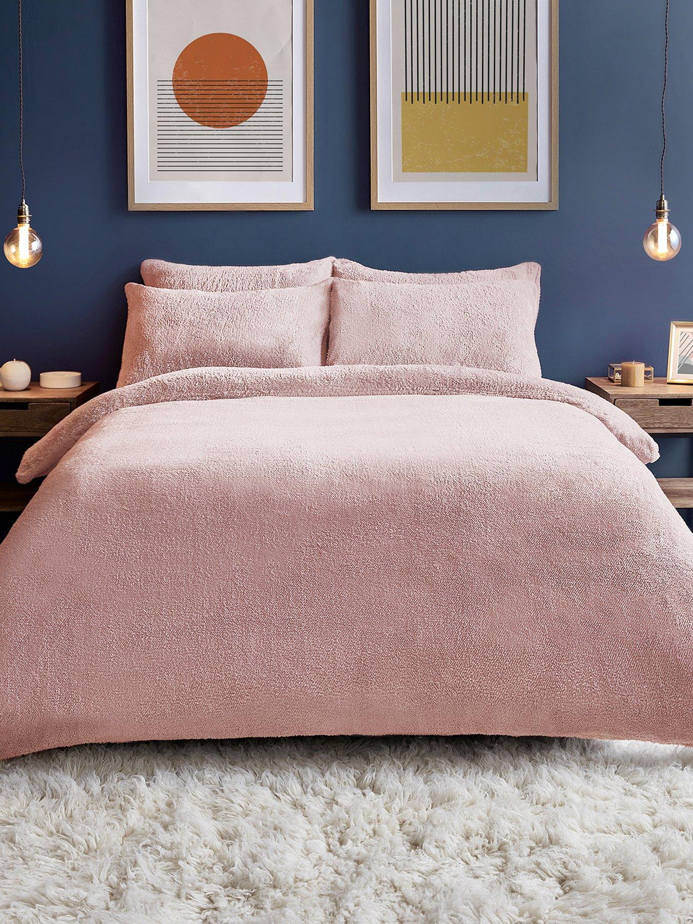 Image 1 of 6 of Silentnight Teddy Fleece Duvet Cover Set - Pink