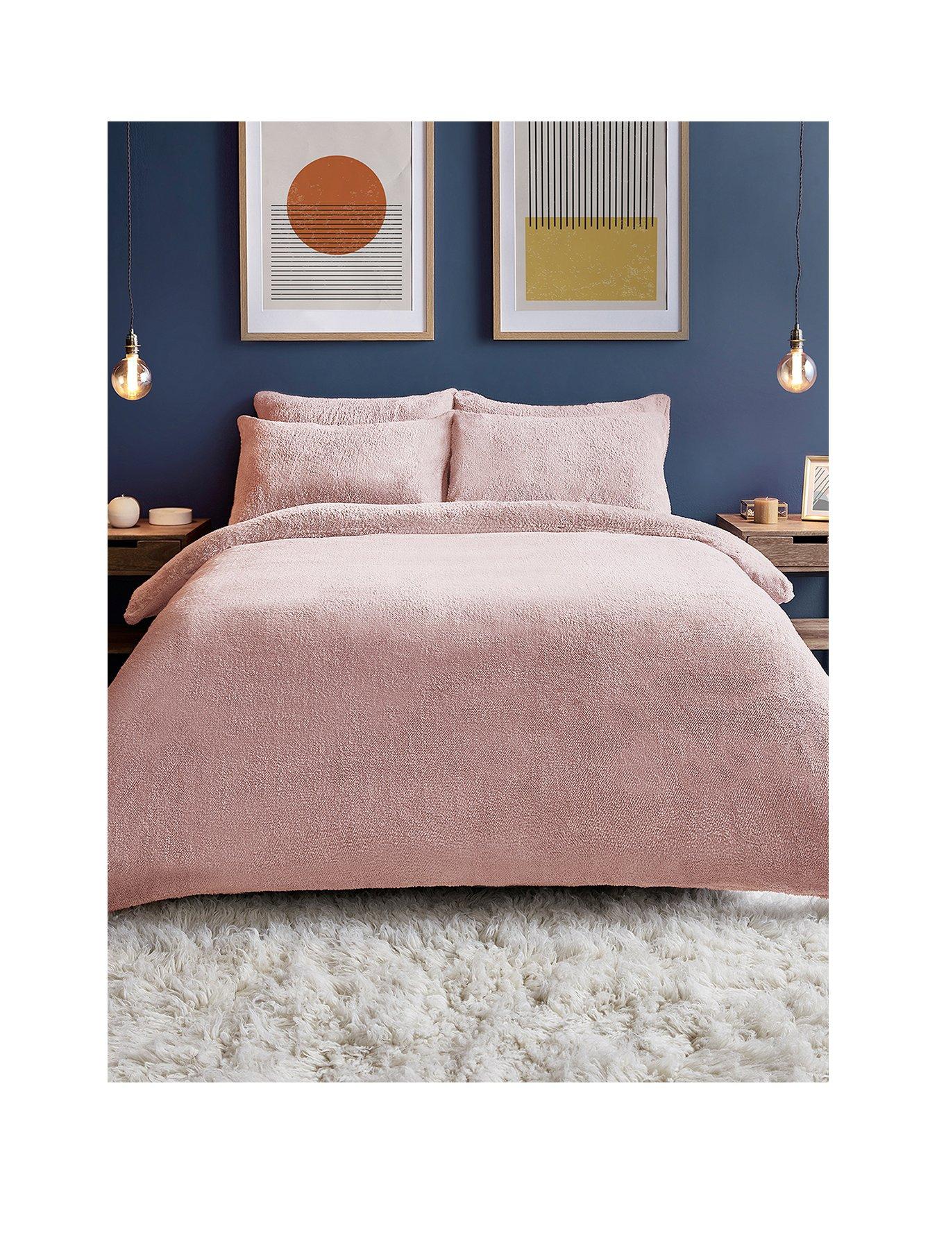 Image 1 of 6 of Silentnight Teddy Fleece Duvet Cover Set - Pink