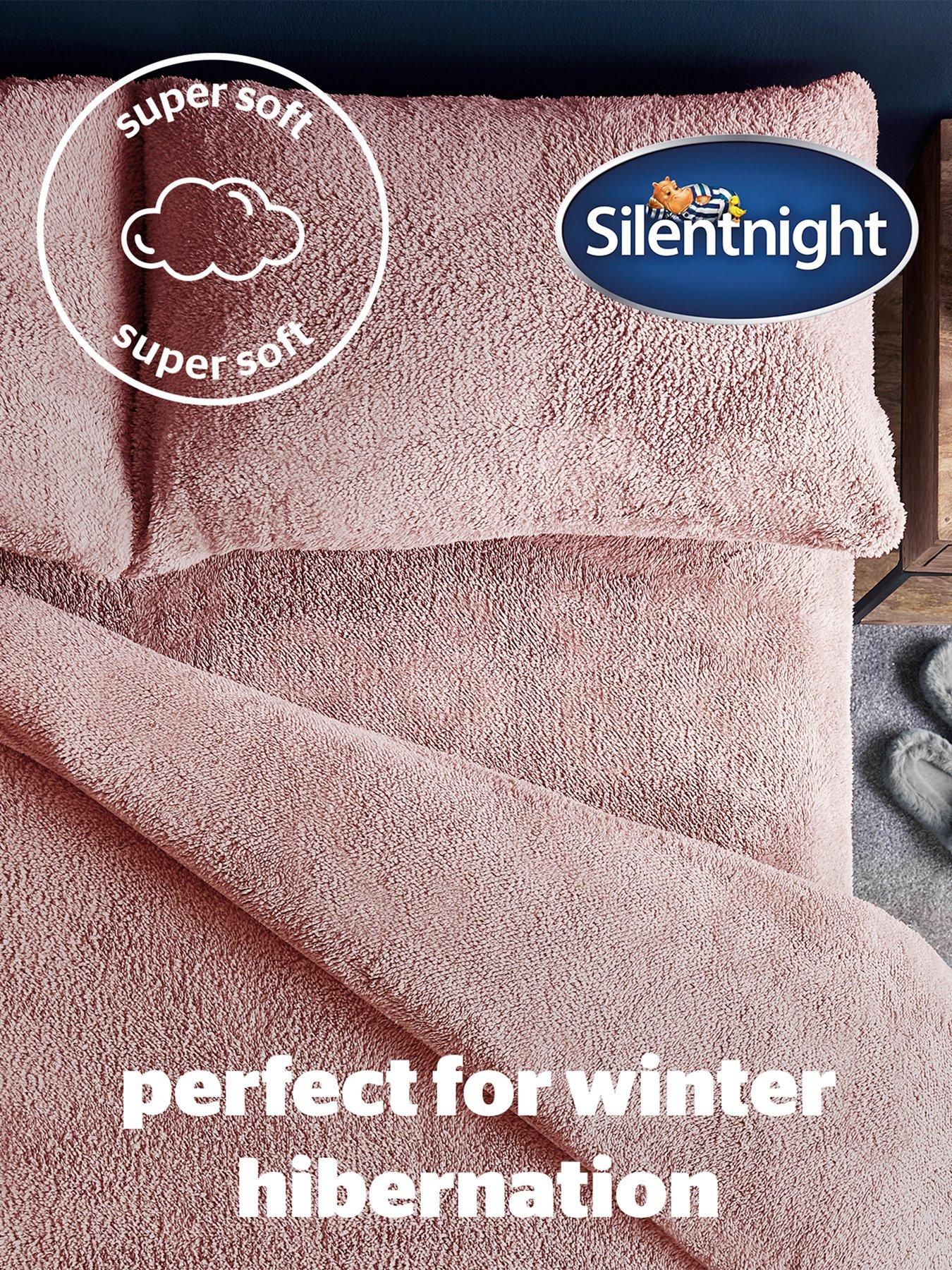 Image 2 of 6 of Silentnight Teddy Fleece Duvet Cover Set - Pink