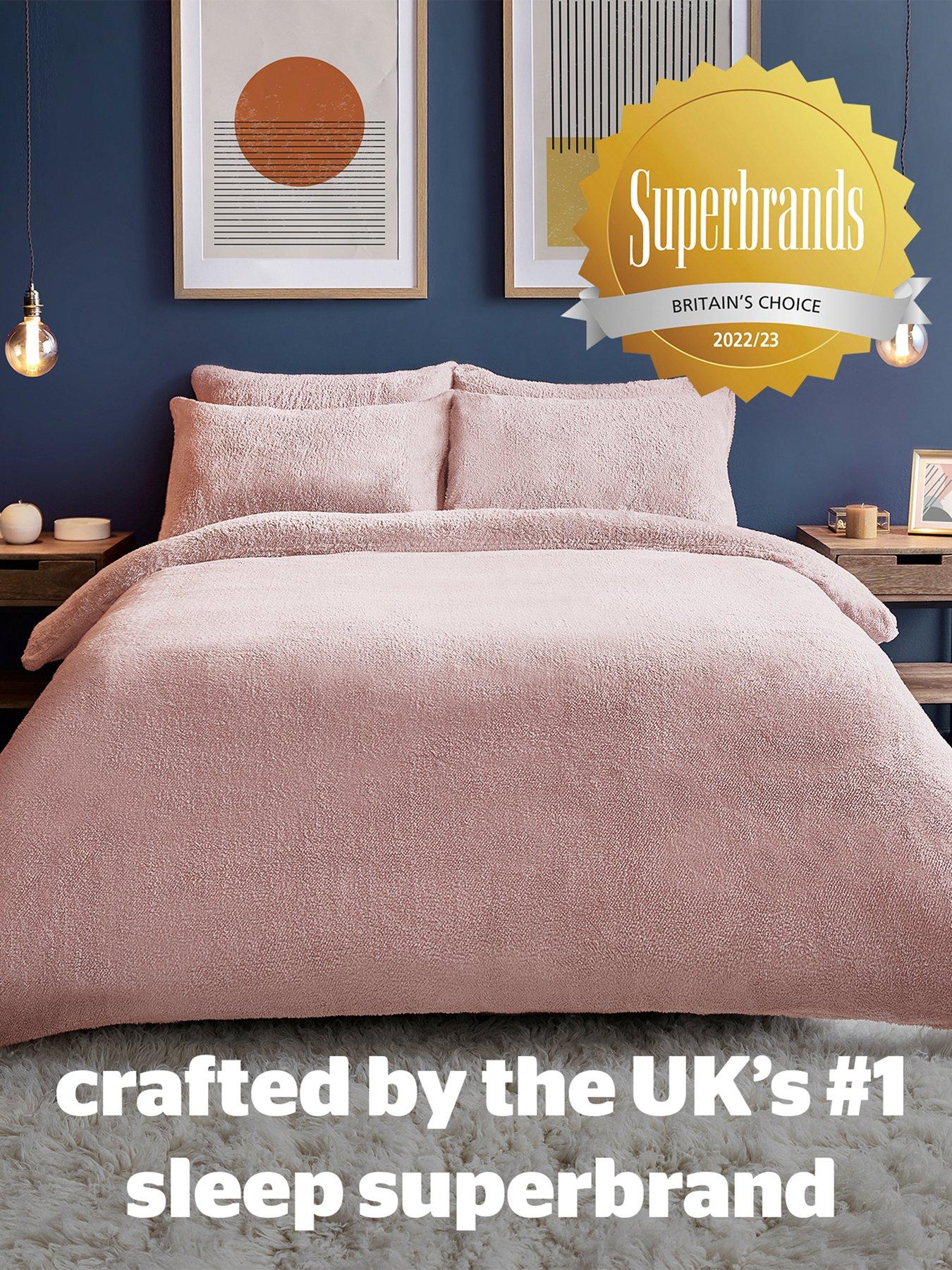 Image 4 of 6 of Silentnight Teddy Fleece Duvet Cover Set - Pink
