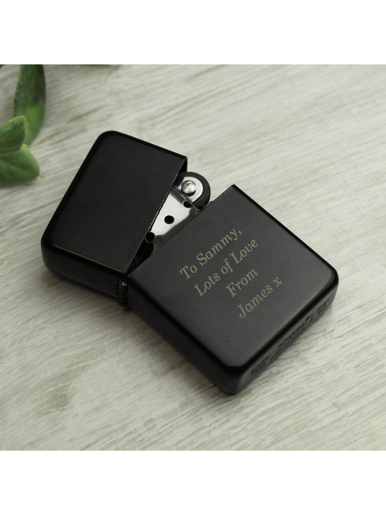 Image 2 of 3 of The Personalised Memento Company Personalised Star Black Lighter