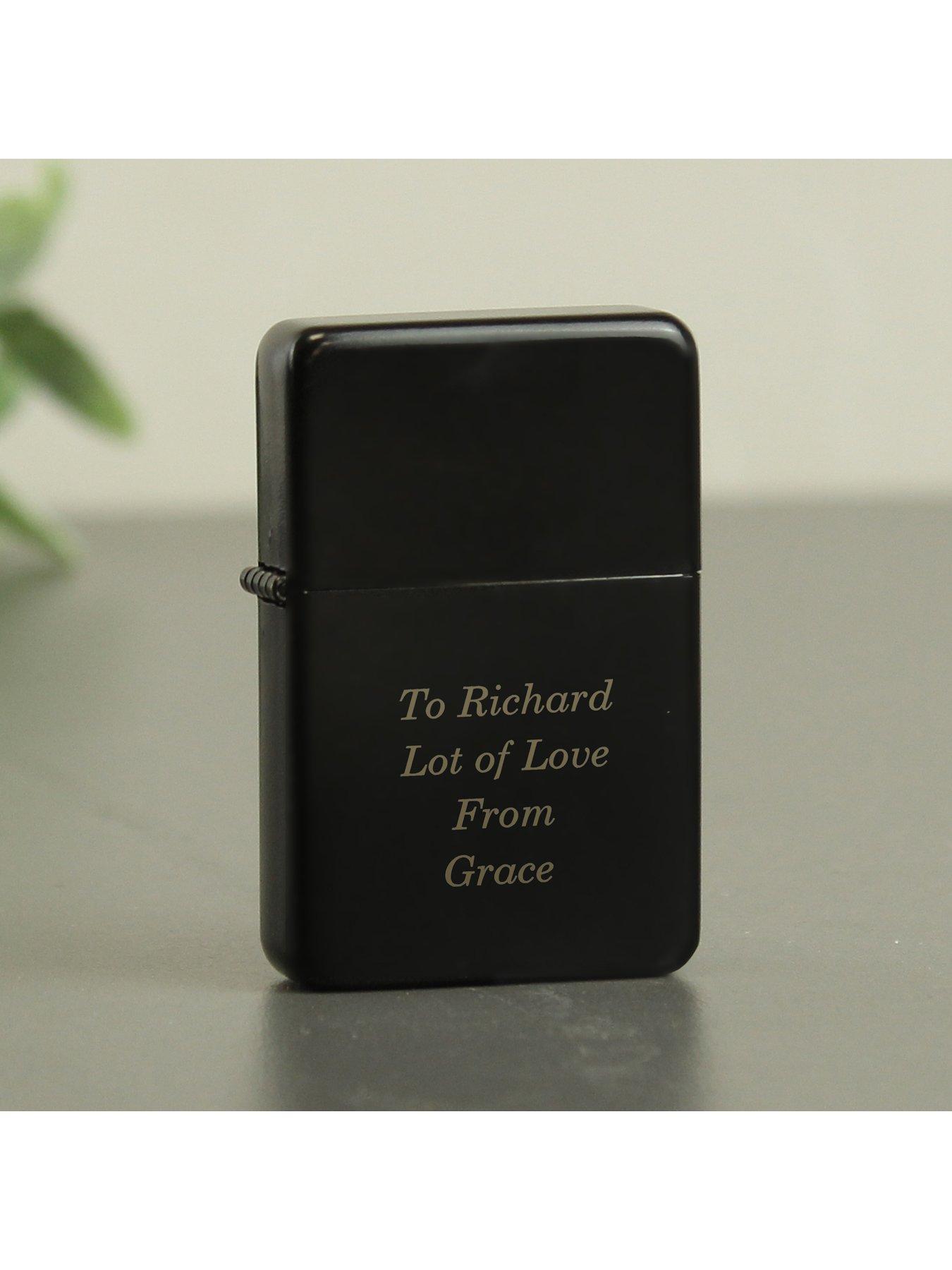 Image 3 of 3 of The Personalised Memento Company Personalised Star Black Lighter