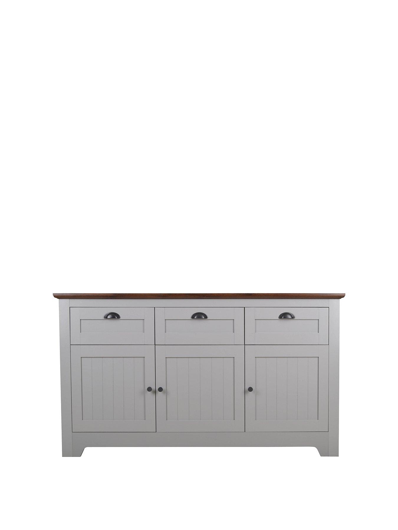 Image 1 of 4 of Very Home Devon Large Sideboard - Grey/Walnut Effect