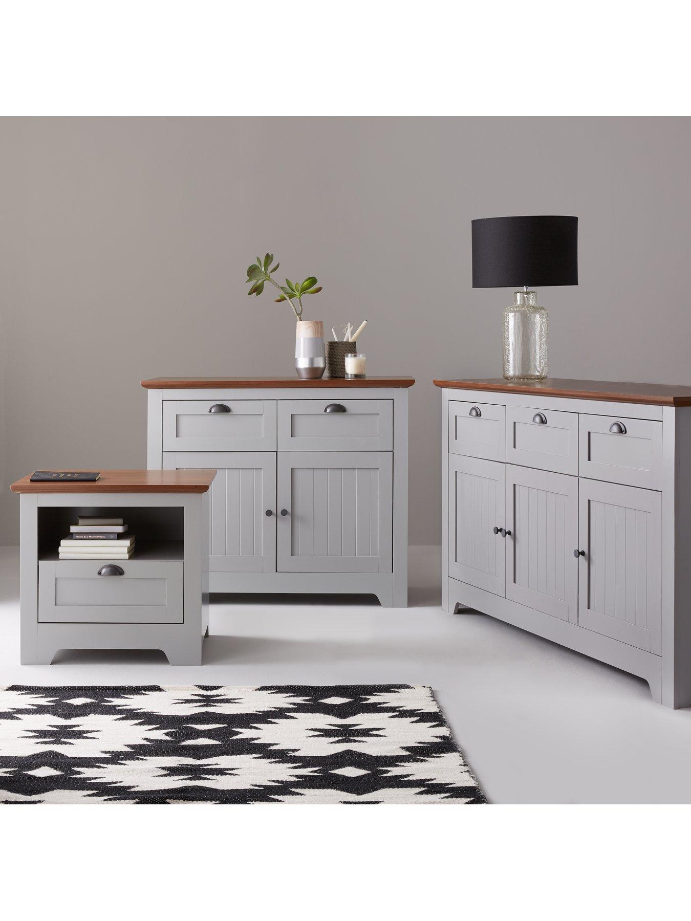 Image 2 of 4 of Very Home Devon Large Sideboard - Grey/Walnut Effect